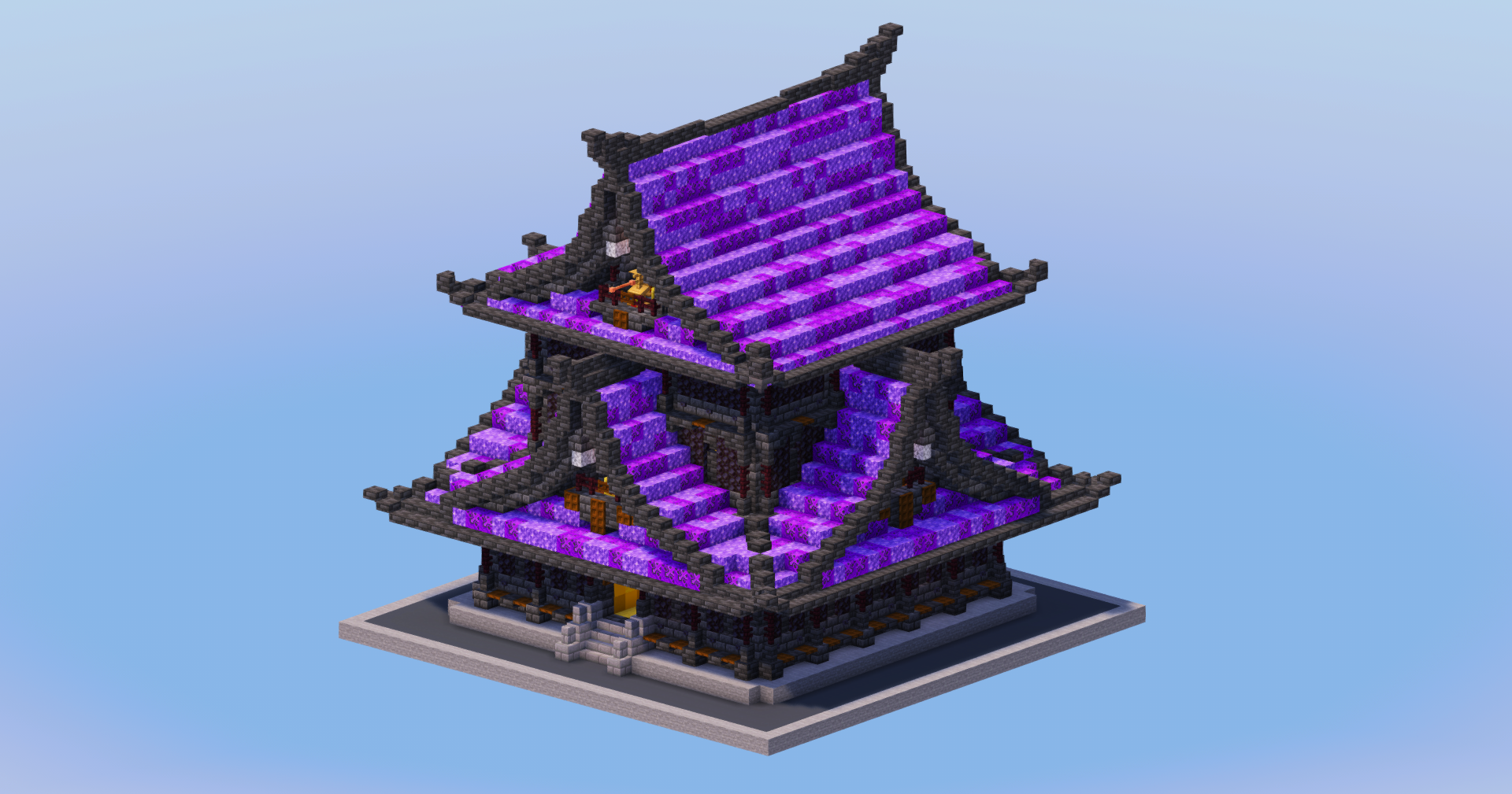 Dark Amethyst Japanese Temple — Minecraft Build by LeonisBuilds (2)