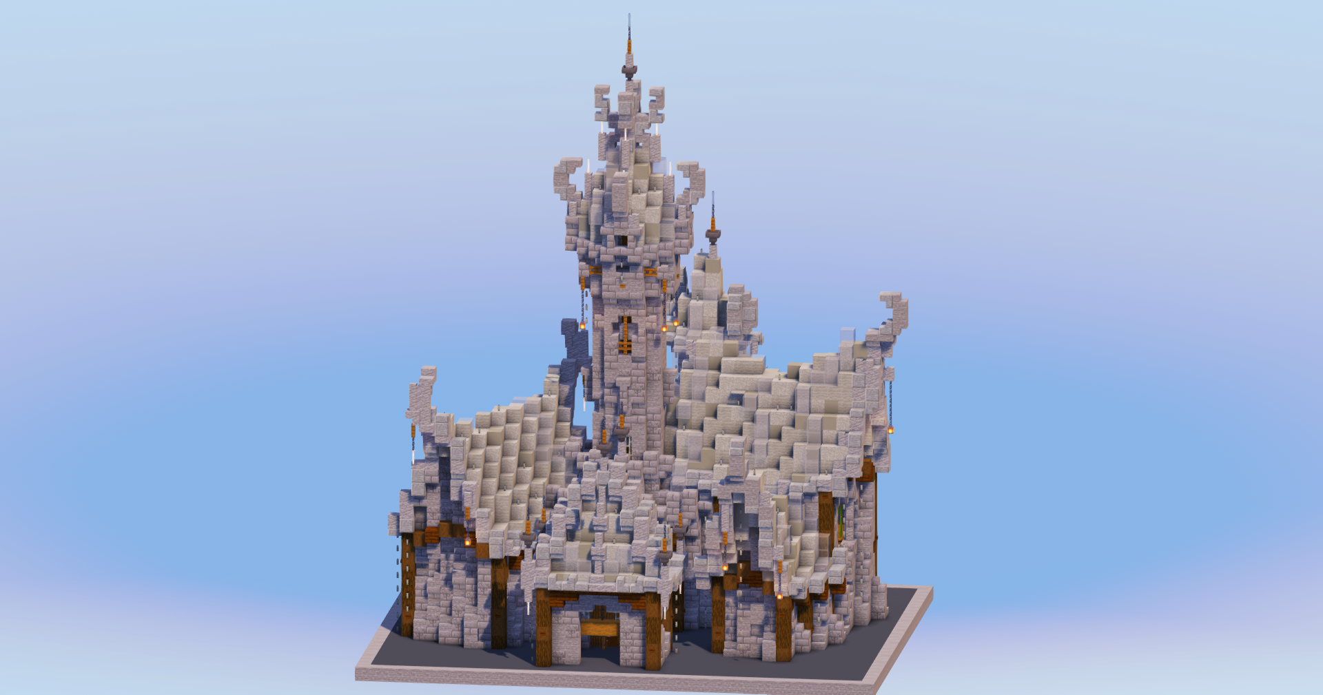 Light Gray Medieval Fantasy Castle — Minecraft Build by LeonisBuilds (2)