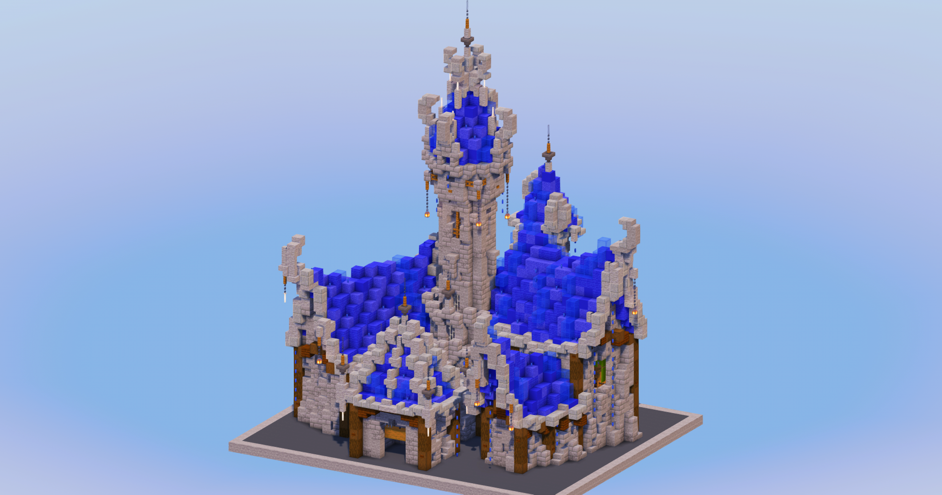 Water Medieval Fantasy Castle — Minecraft Build by LeonisBuilds