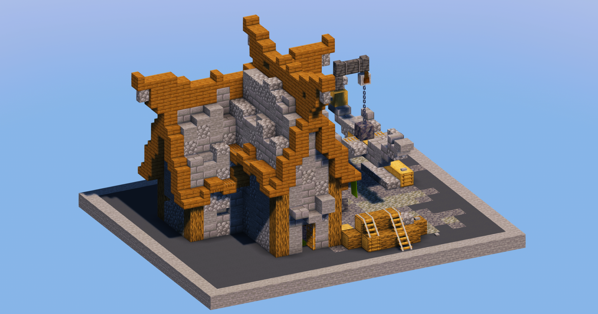 Stone Medieval Carpenter House — Minecraft Build by LeonisBuilds (2)