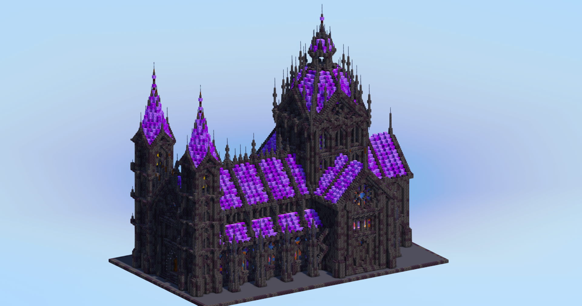 Dark Amethyst Gothic Cathedral Original — Minecraft Build by LeonisBuilds