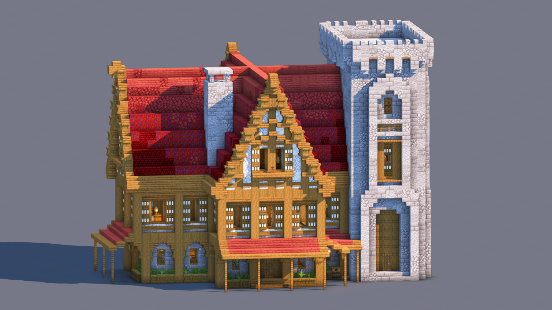 Minecraft Medieval House | Fully Decorated Interior | Survival House Download | Mangrove Edition — Minecraft Build by RaekonBuilds