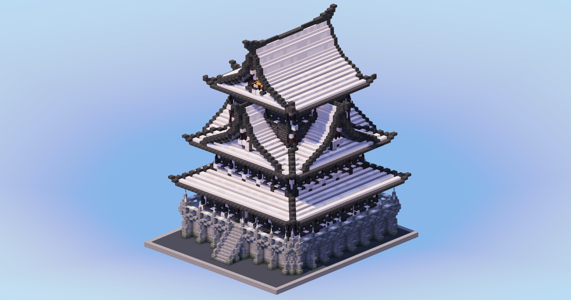 Pale Oak Japanese Castle — Minecraft Build by LeonisBuilds (2)