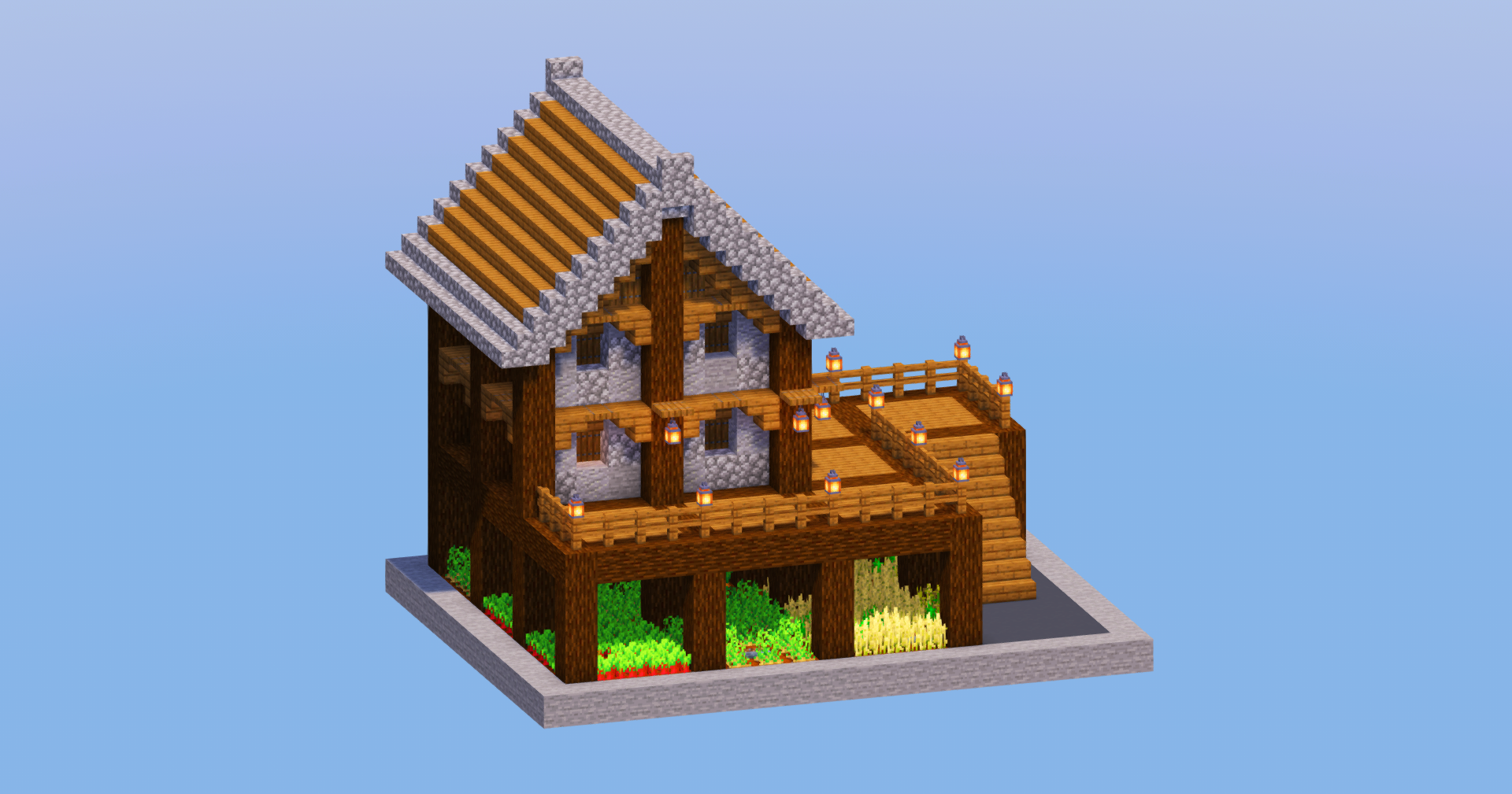 Spruce Starter House with Farm — Minecraft Build by LeonisBuilds