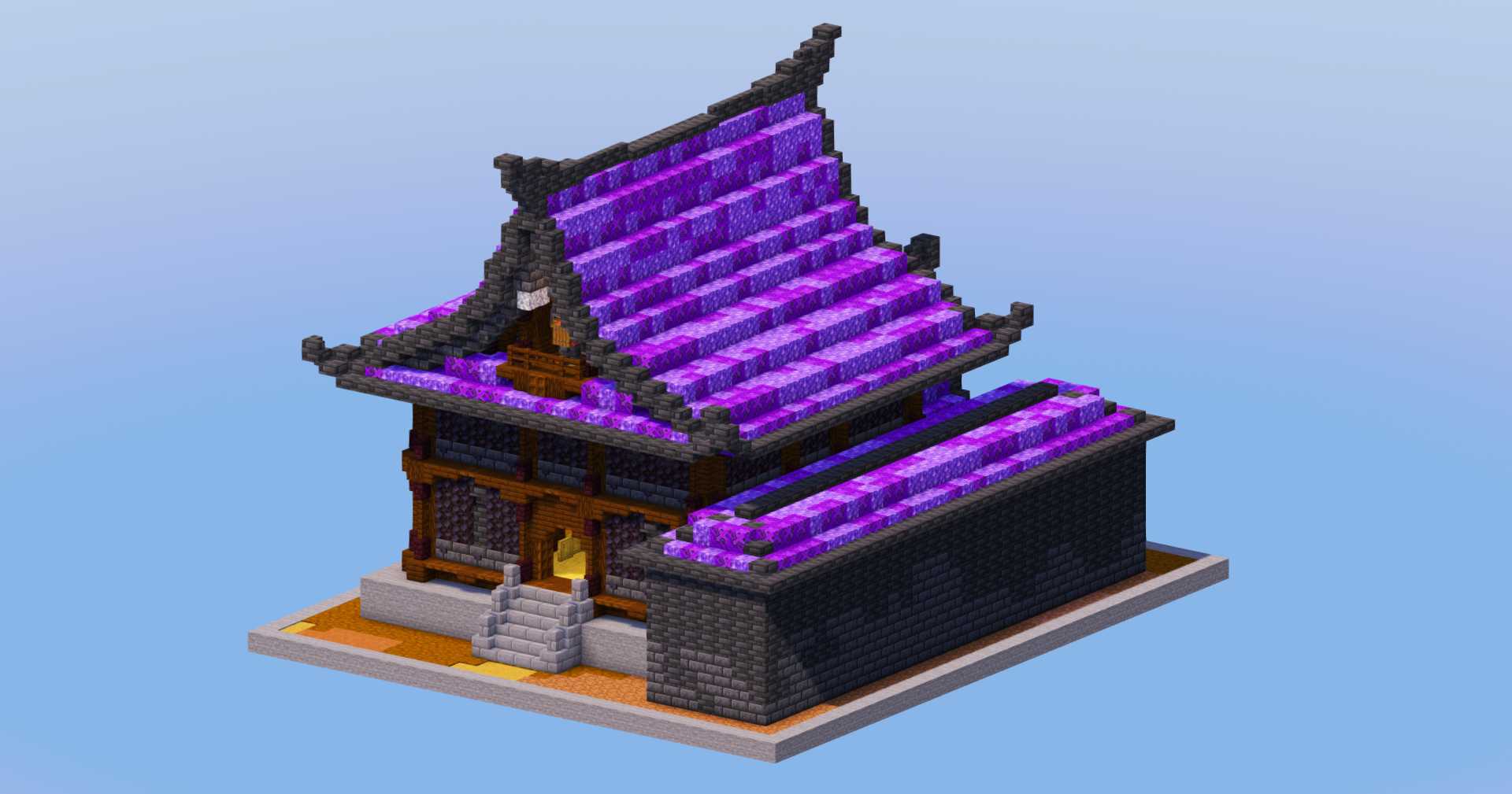 Dark Amethyst Japanese Temple House — Minecraft Build by LeonisBuilds