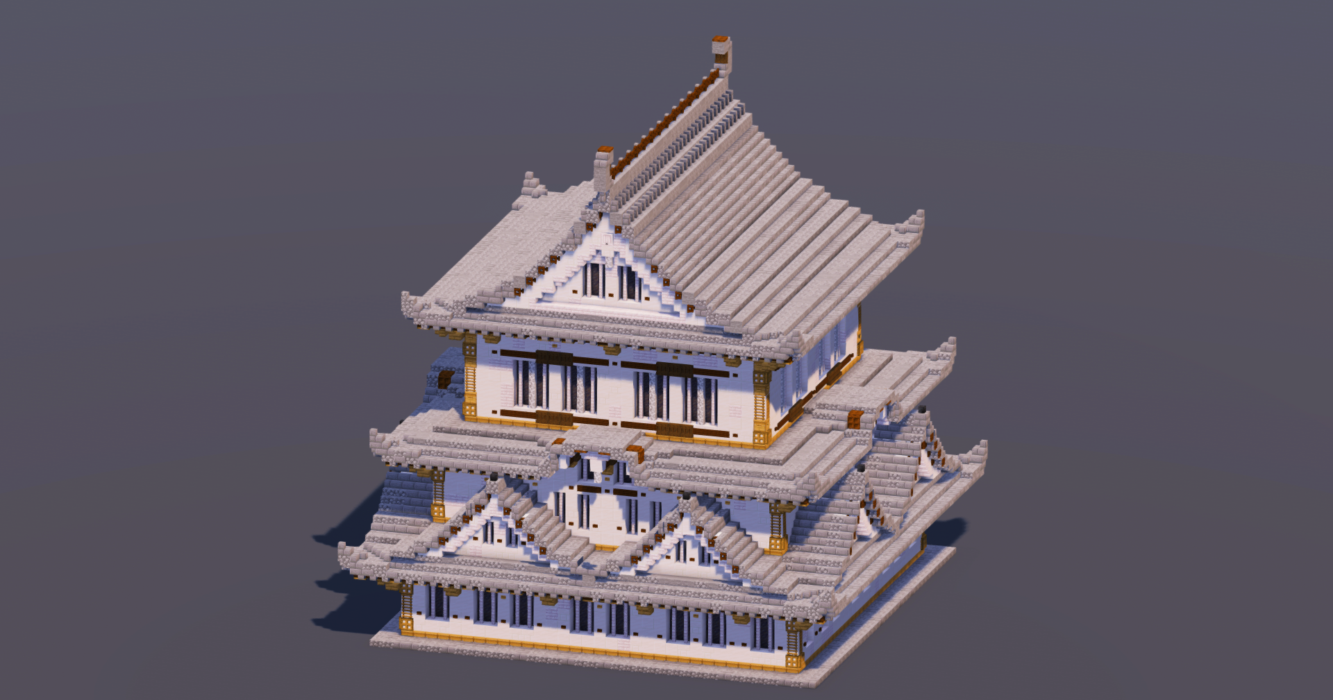 Medium Japanese Castle Gray — Minecraft Build by MellowHat