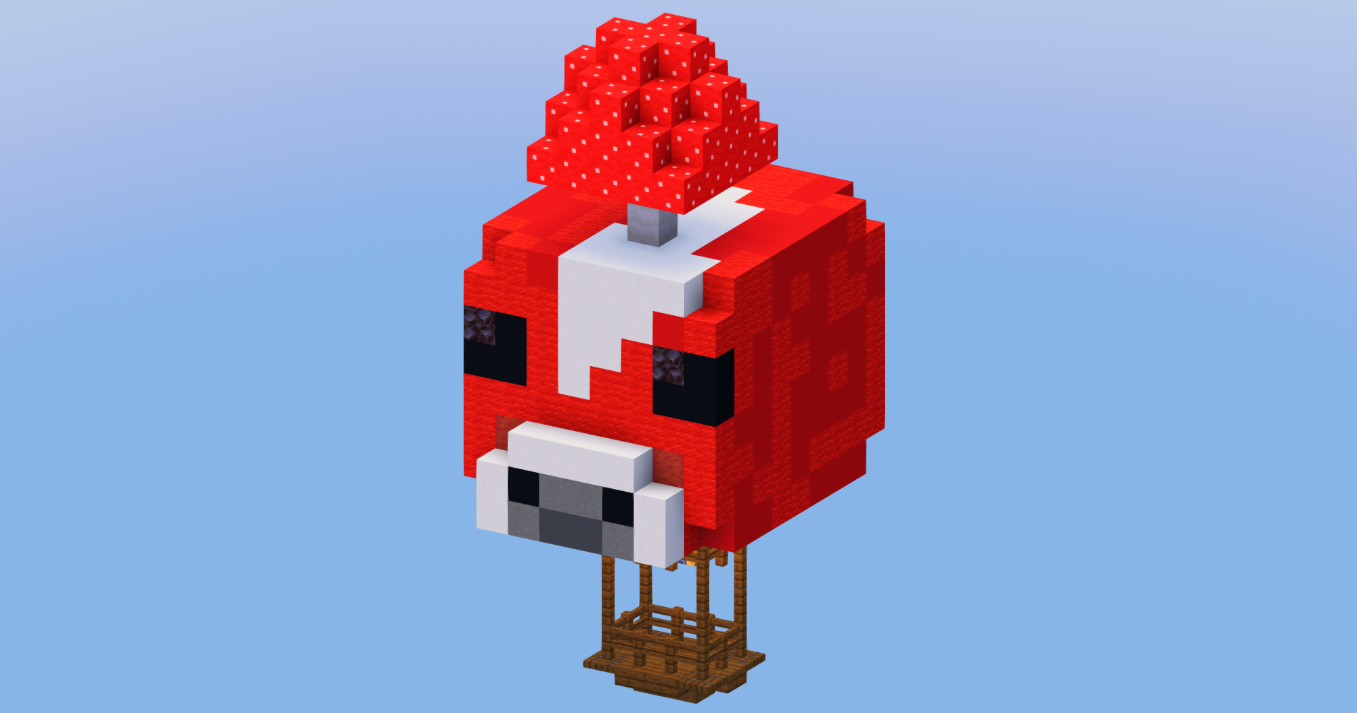 Red Mooshroom Hot Air Balloon — Minecraft Build by LeonisBuilds