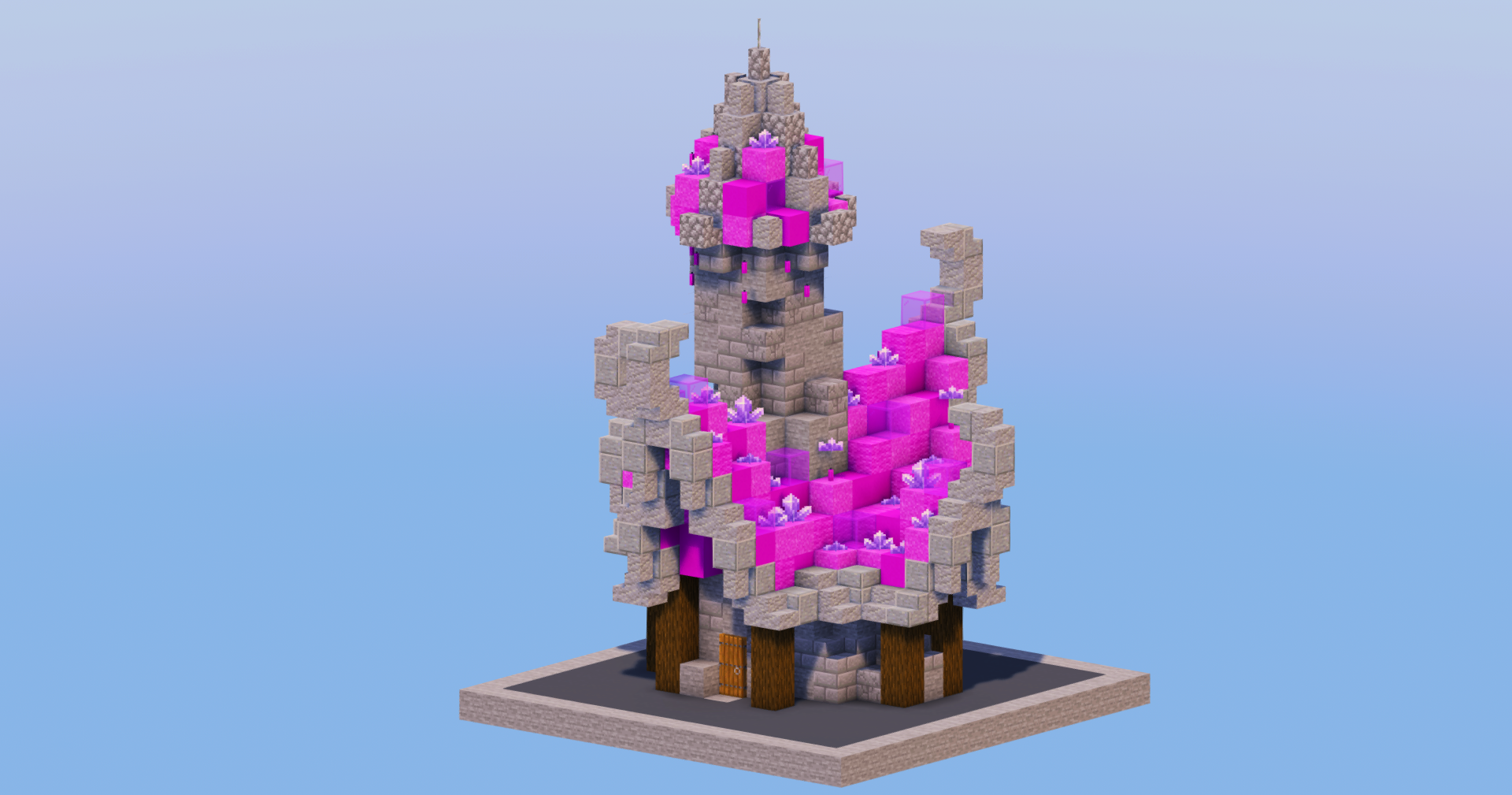 Magenta Medieval Fantasy House 1 — Minecraft Build by LeonisBuilds (2)