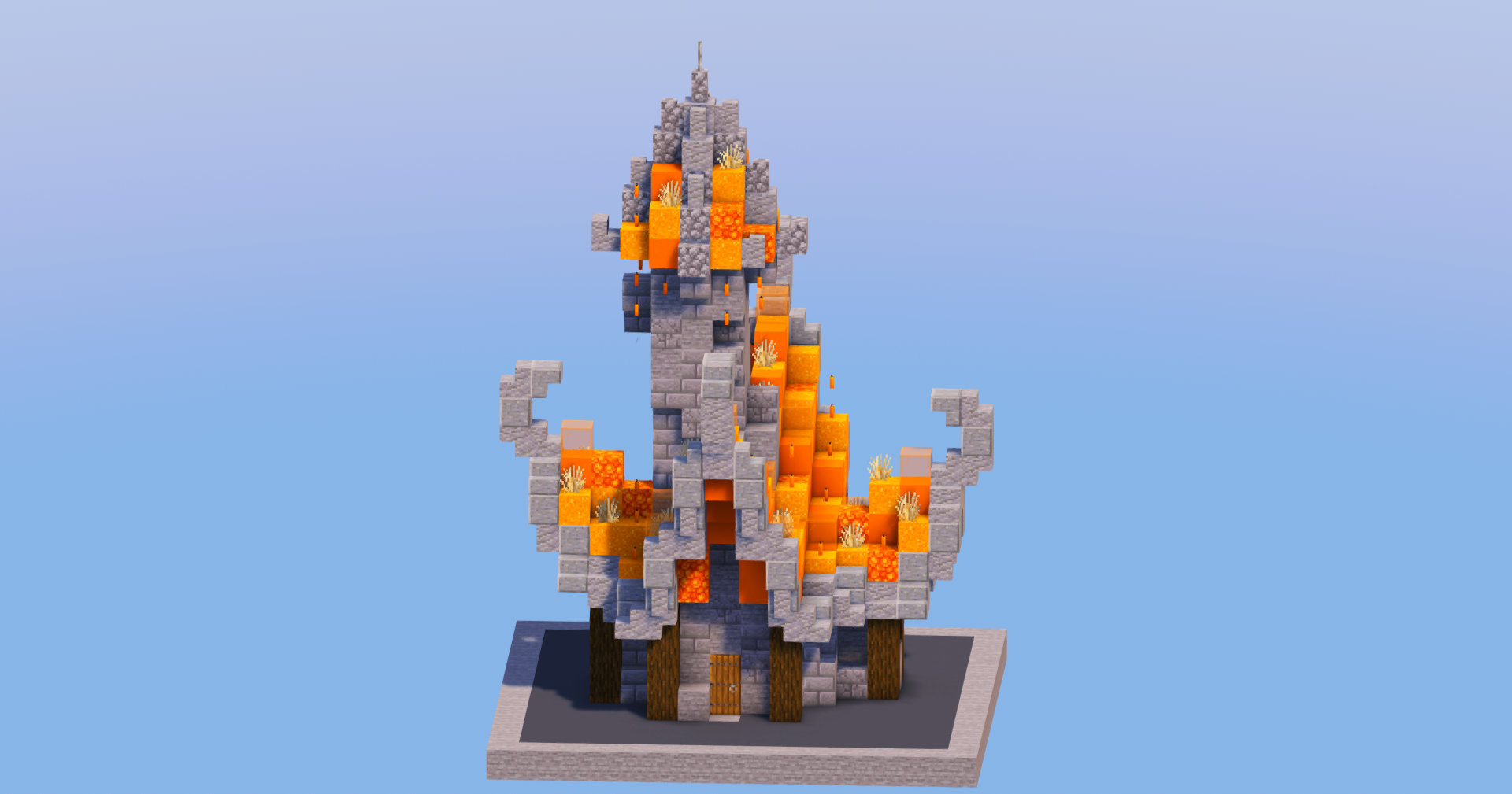 Fire Medieval Fantasy House 1 — Minecraft Build by LeonisBuilds