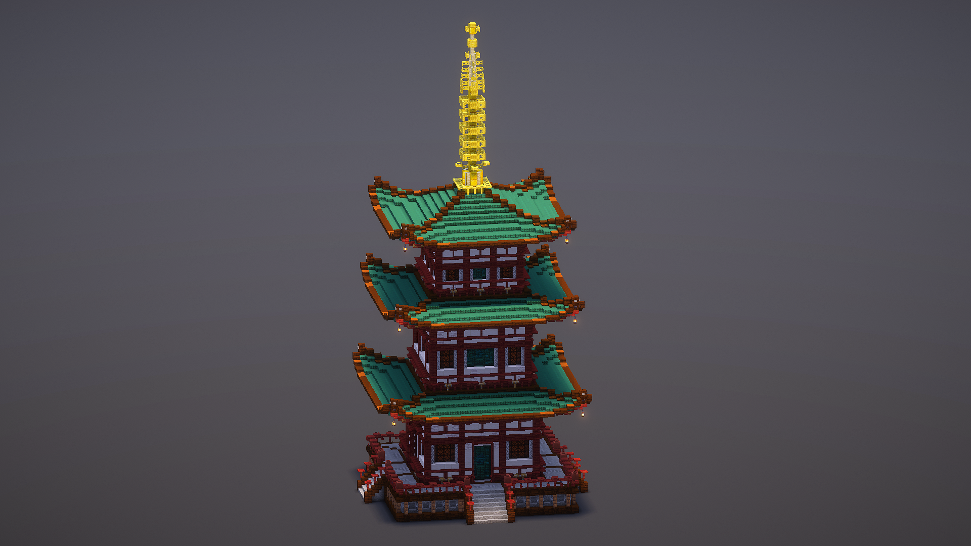Medium Green Japanese Pagoda — Minecraft Build by MellowHat (3)