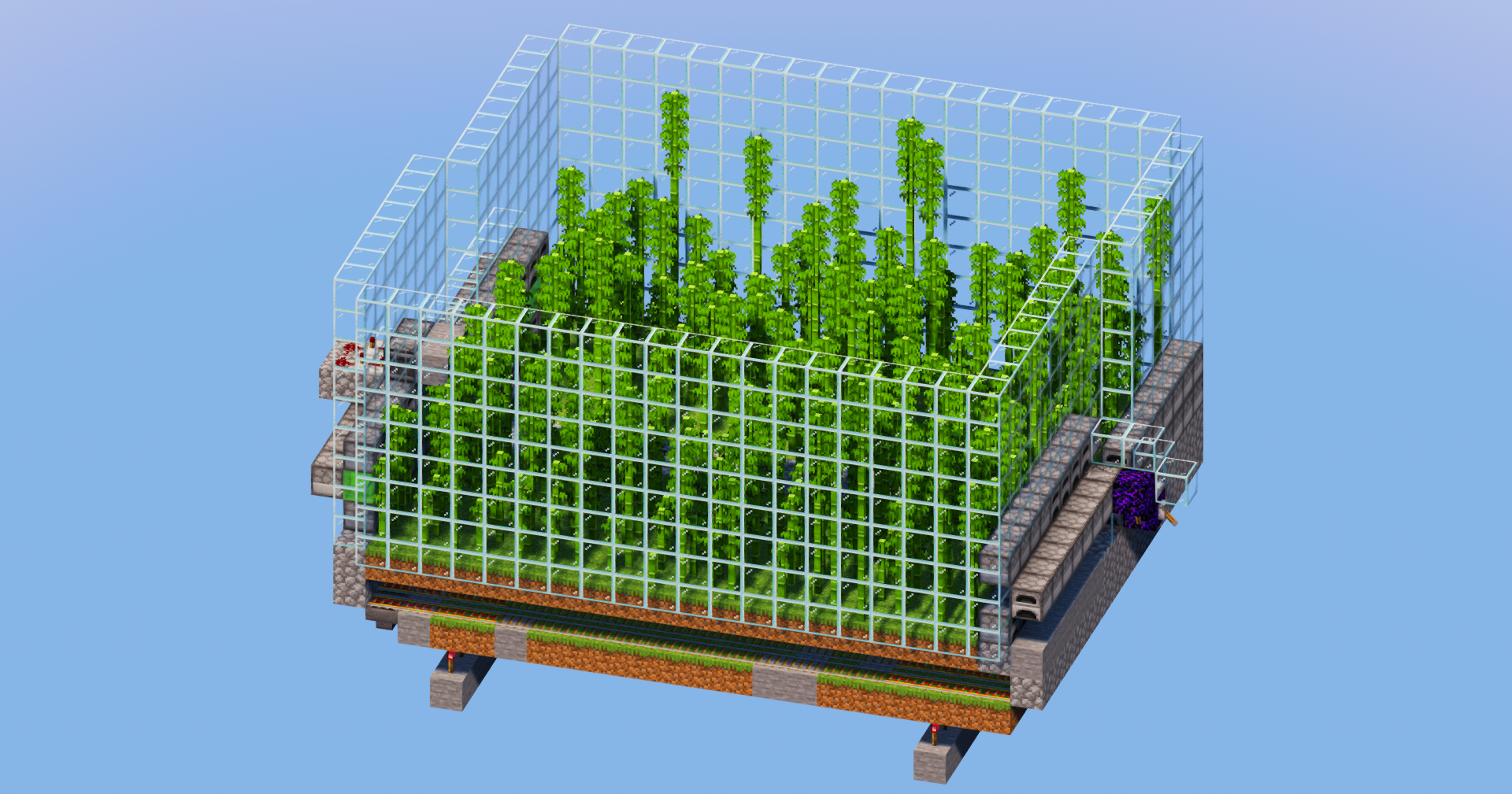 5000 Bamboo/hour Automatic Farm, Uses slimeblocks and flying machine — Minecraft Build by LeonisBuilds