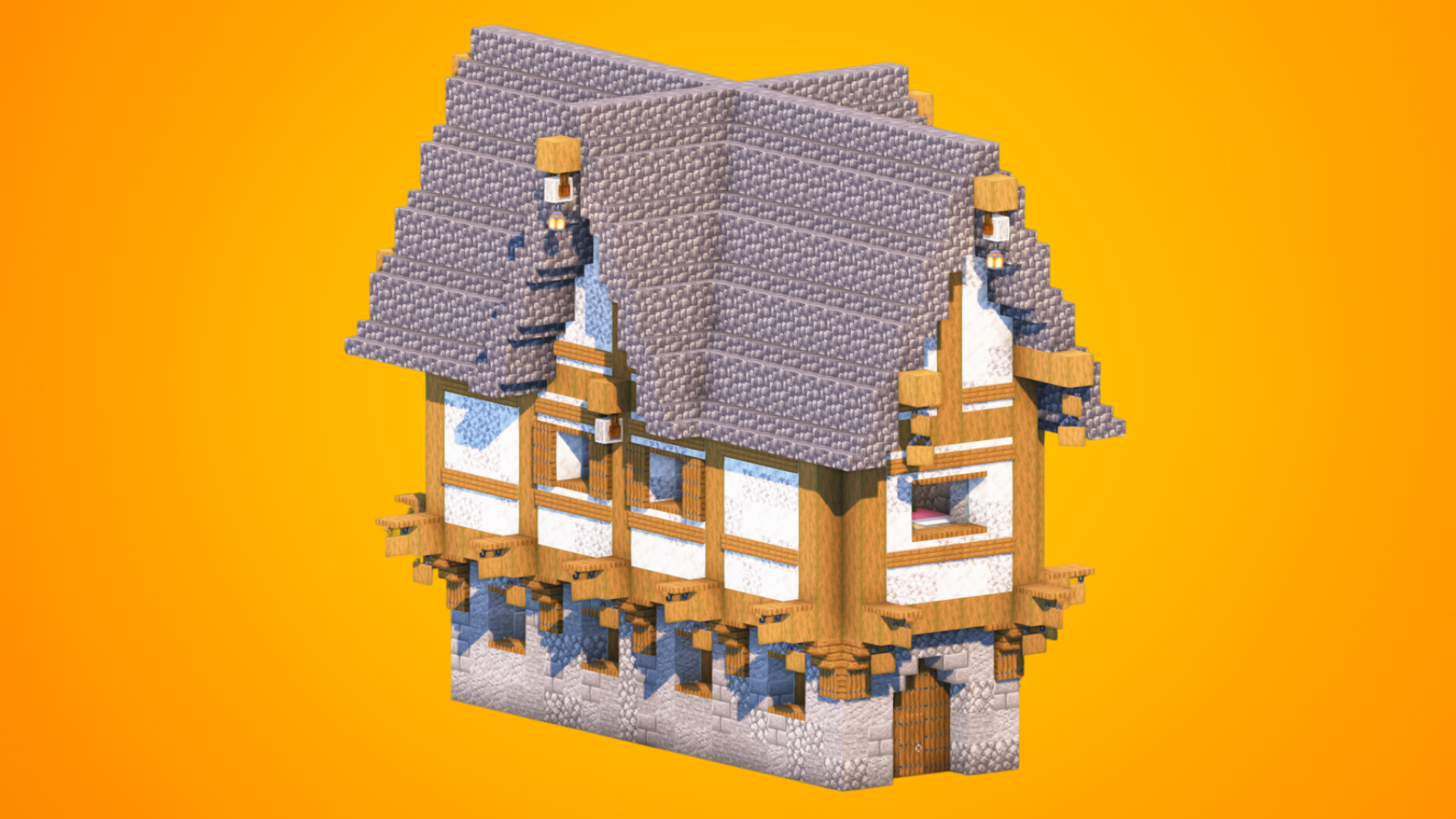 Medieval Cross-Gable Townhouse | Fully Furnished Interior — Minecraft Build by RaekonBuilds