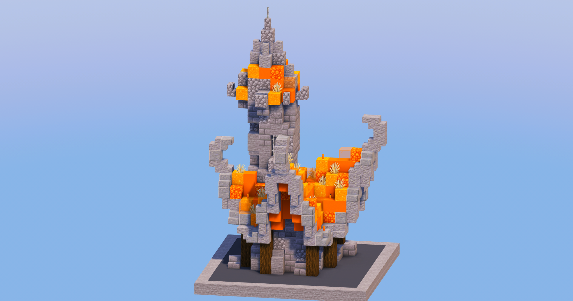 Fire Medieval Fantasy House 2 — Minecraft Build by LeonisBuilds