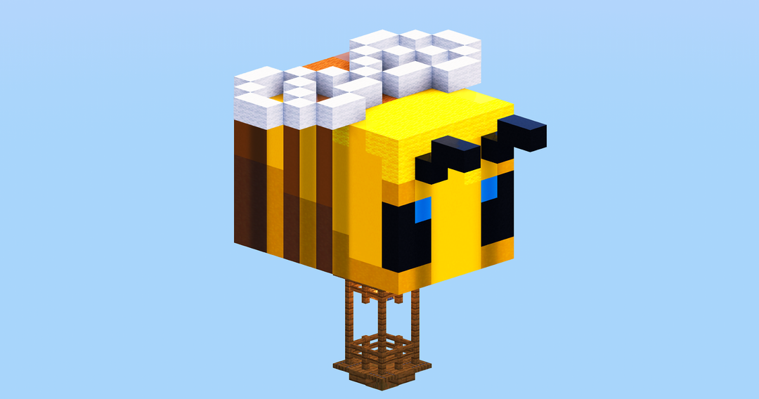 Bee Hot Air Balloon — Minecraft Build by LeonisBuilds
