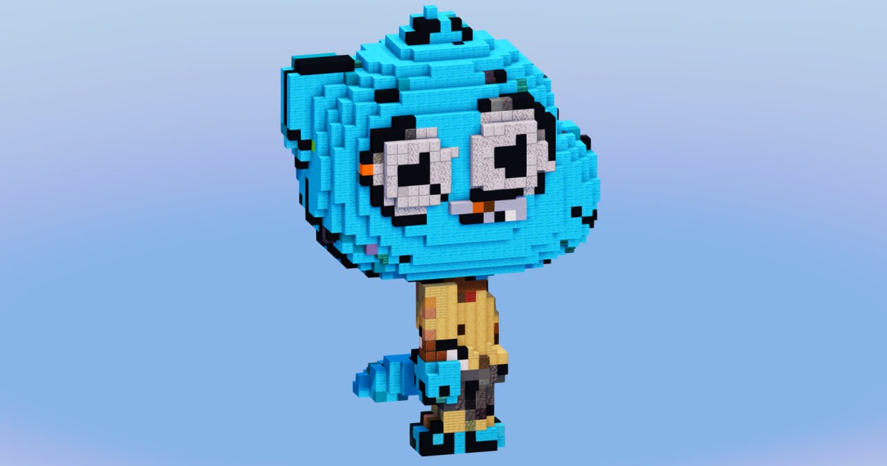 Gumball from The Amazing World of Gumball — Minecraft Build by LeonisBuilds