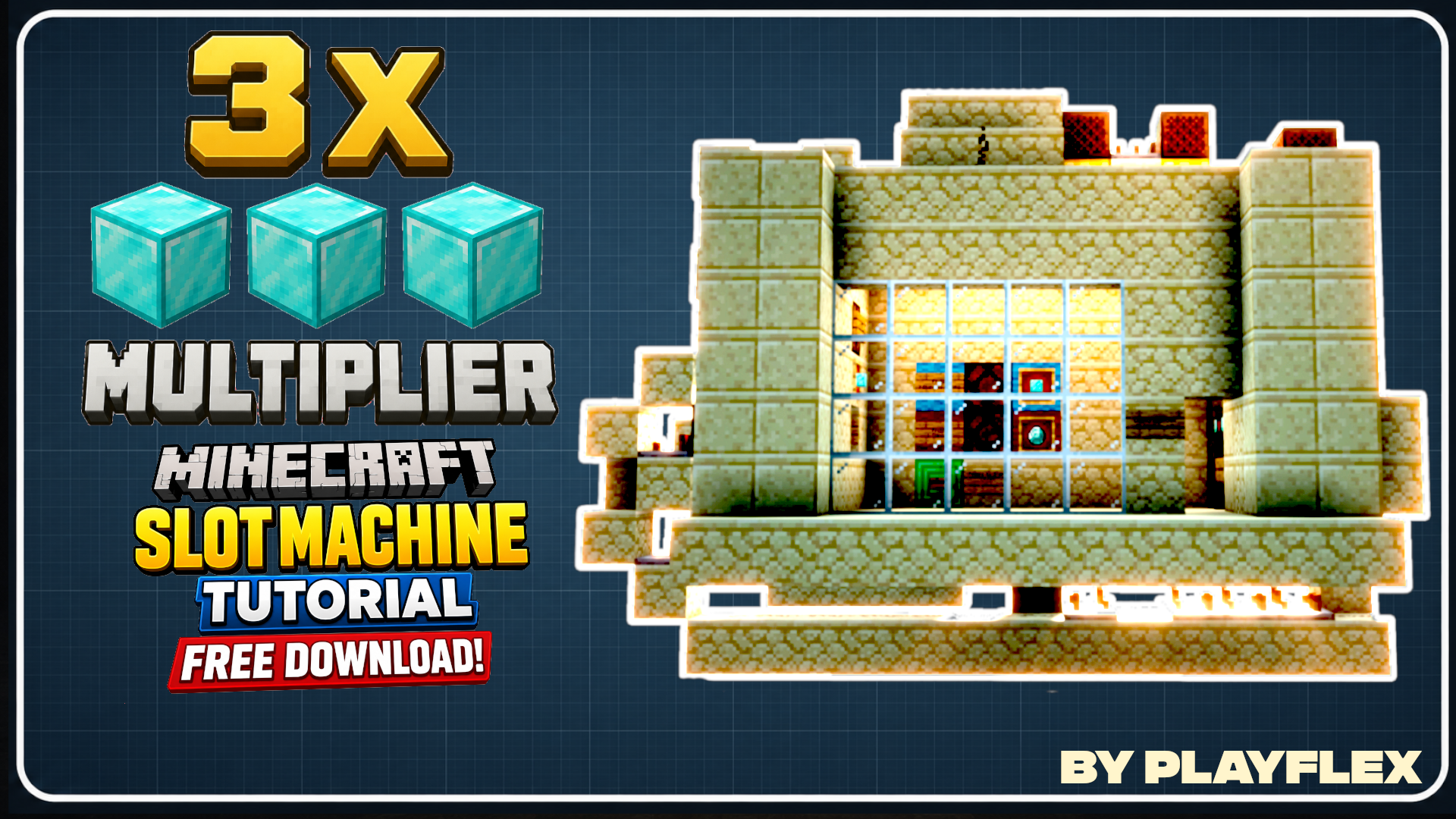 FREE Multiplier 3x Gambling Machine 💎 | Minecraft Java 1.16 - 26.2 Redstone Tutorial — Minecraft Build by PlayFlex