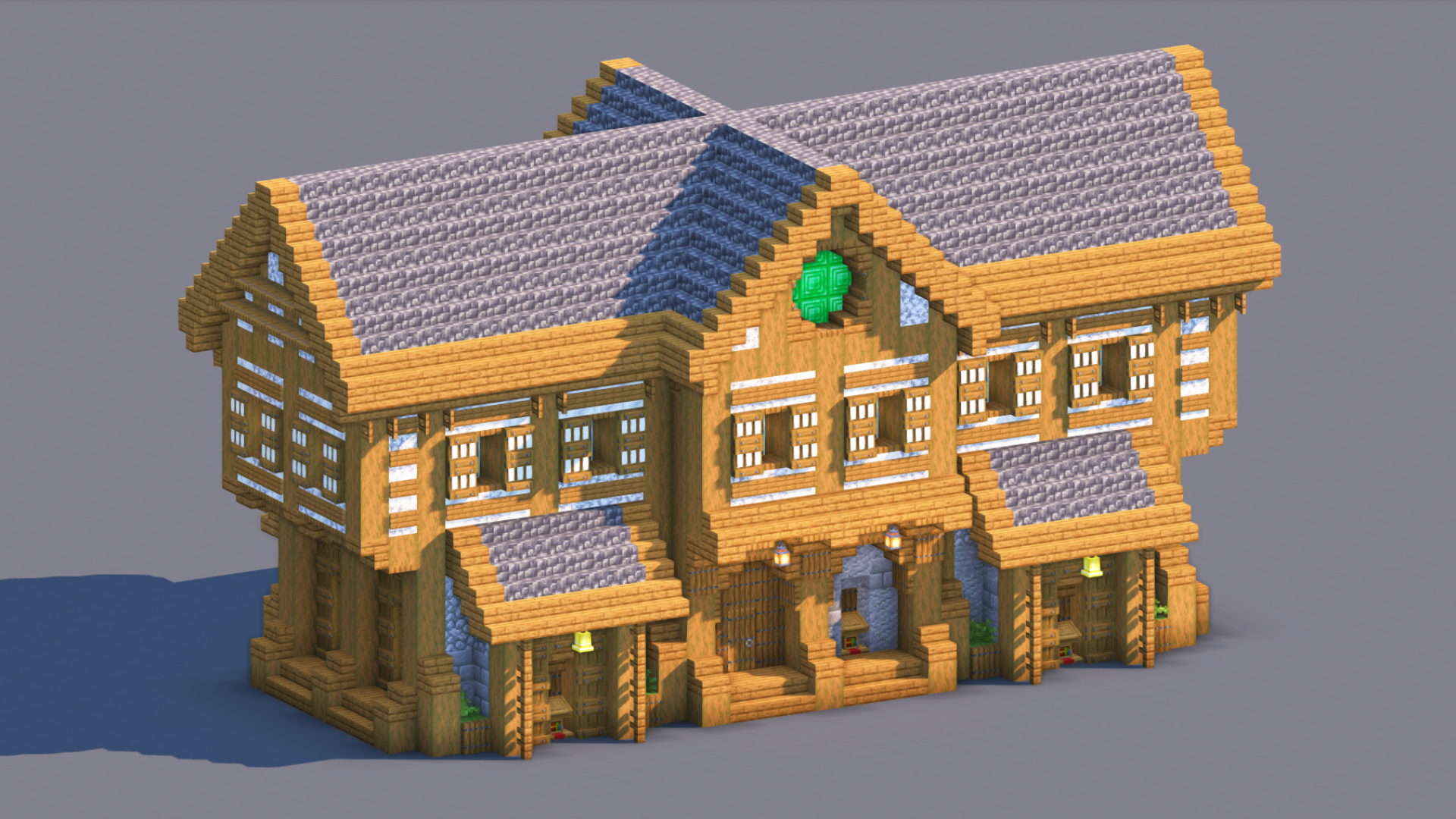 Medieval Trading Hall - Fully Decorated Interior | Download — Minecraft Build by RaekonBuilds (2)