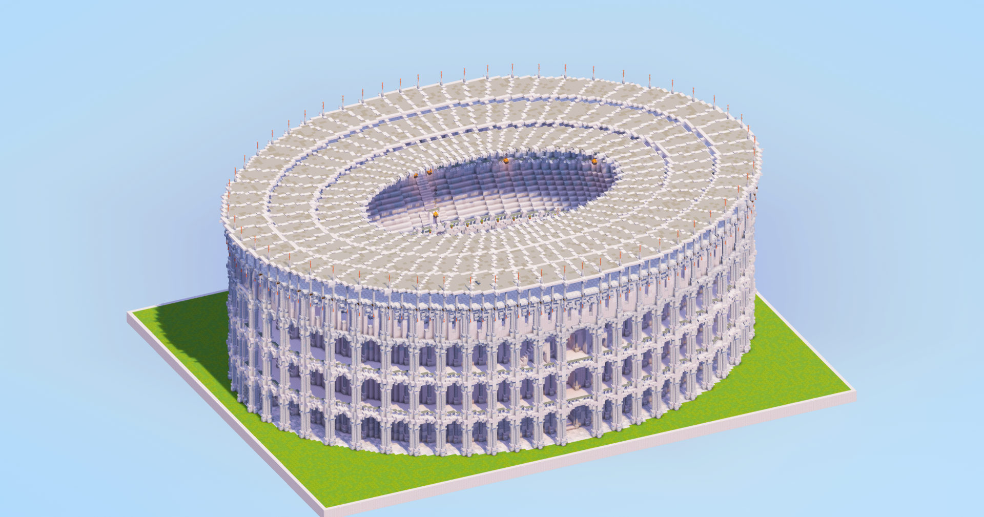 Pale Oak White Colosseum — Minecraft Build by LeonisBuilds (2)