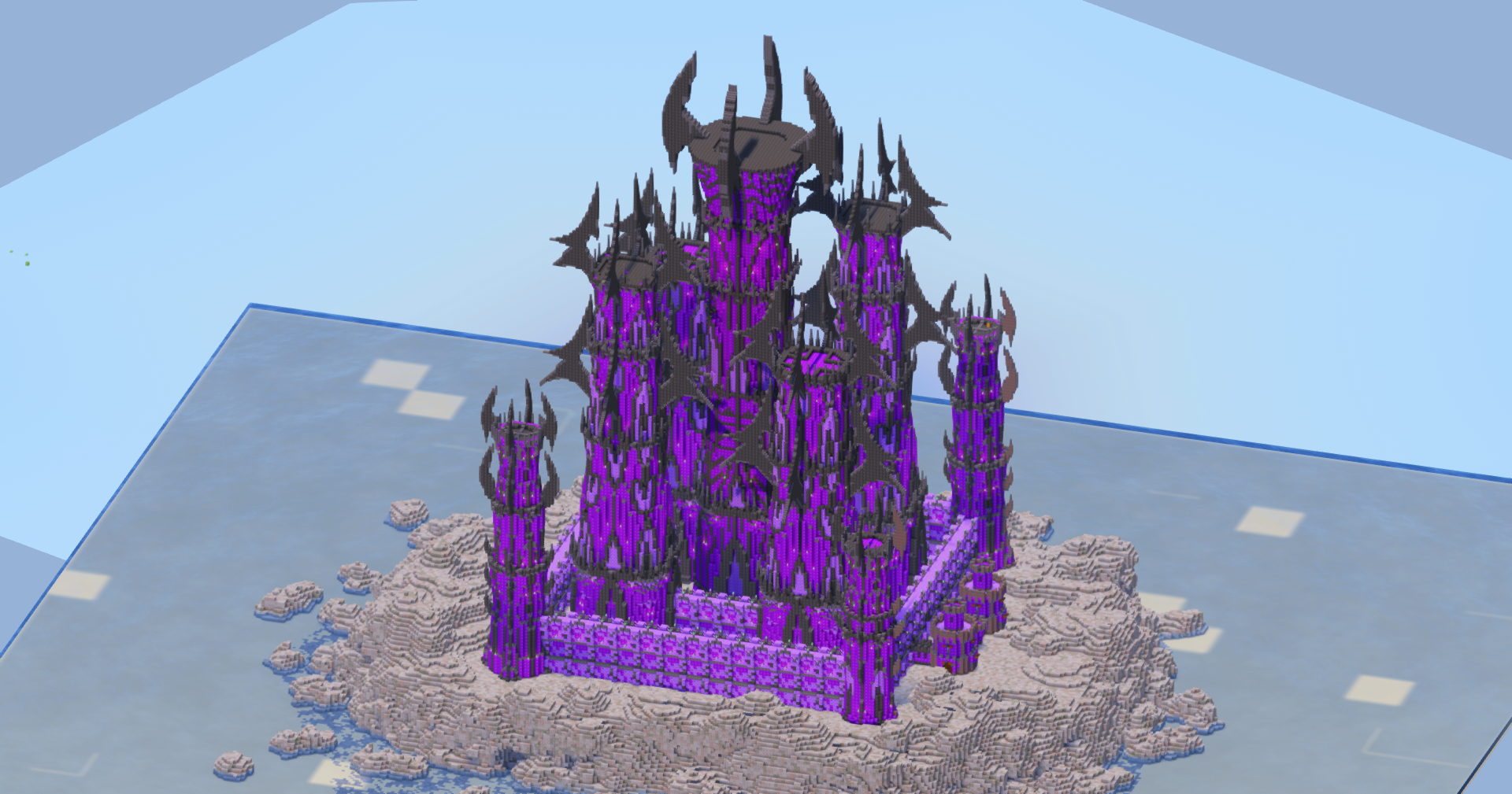 Dark Amethyst Fantasy Castle 400x400 Blocks Fully Built Map — Minecraft Build by LeonisBuilds