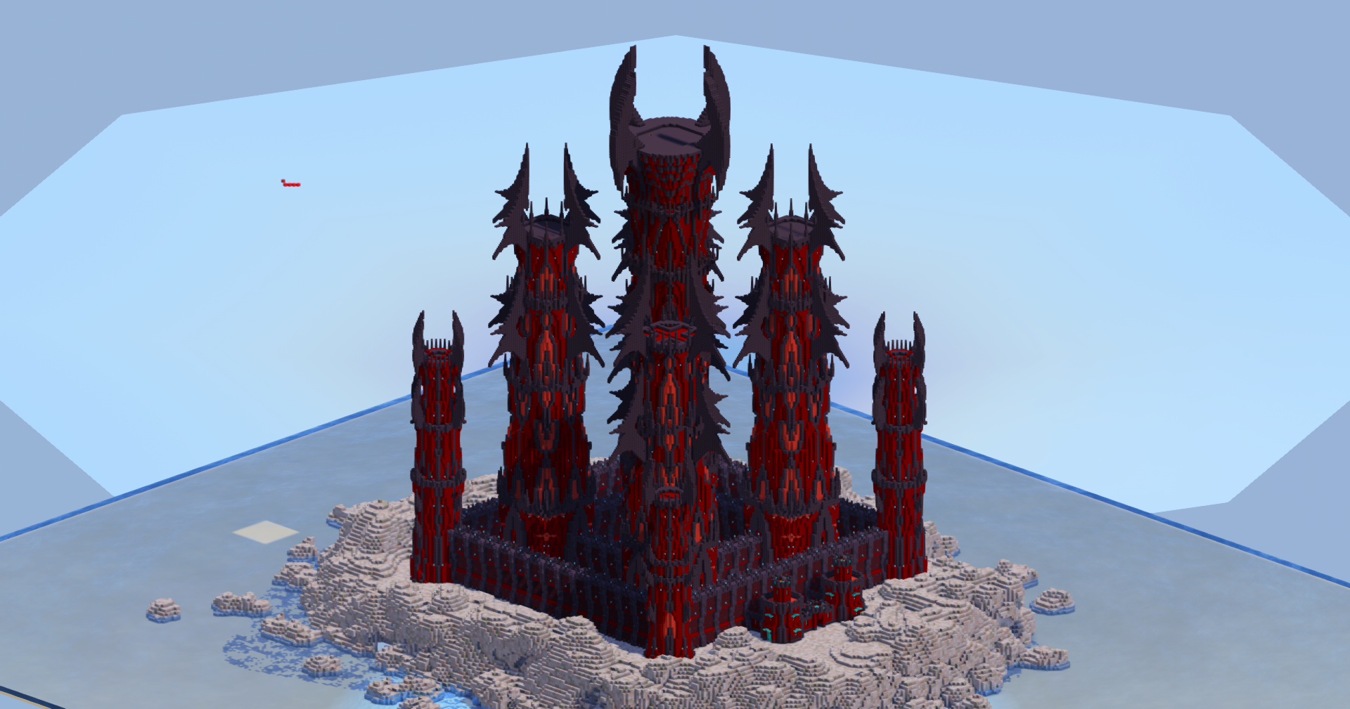 Dark Red Fantasy Castle 400x400 Blocks Fully Built Map — Minecraft Build by LeonisBuilds (2)