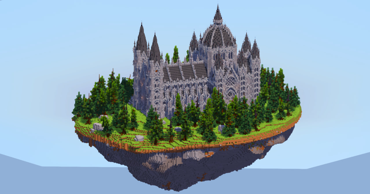 Gothic Cathedral on Floating Island v2 — Minecraft Build by LeonisBuilds (2)