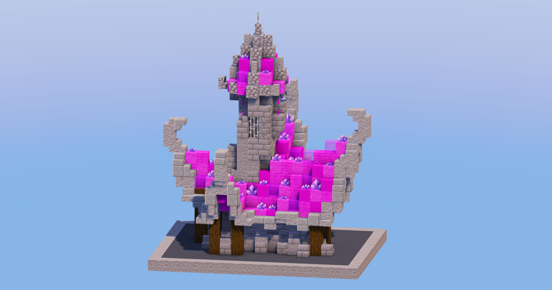 Magenta Medieval Fantasy House 3 — Minecraft Build by LeonisBuilds