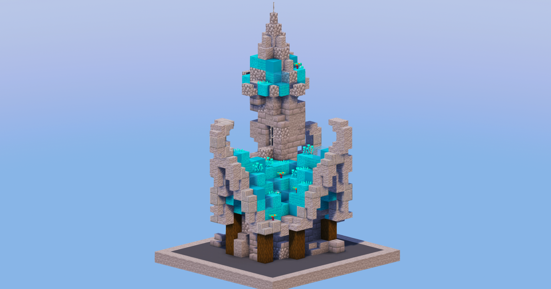Cyan Medieval Fantasy House 2 — Minecraft Build by LeonisBuilds (2)