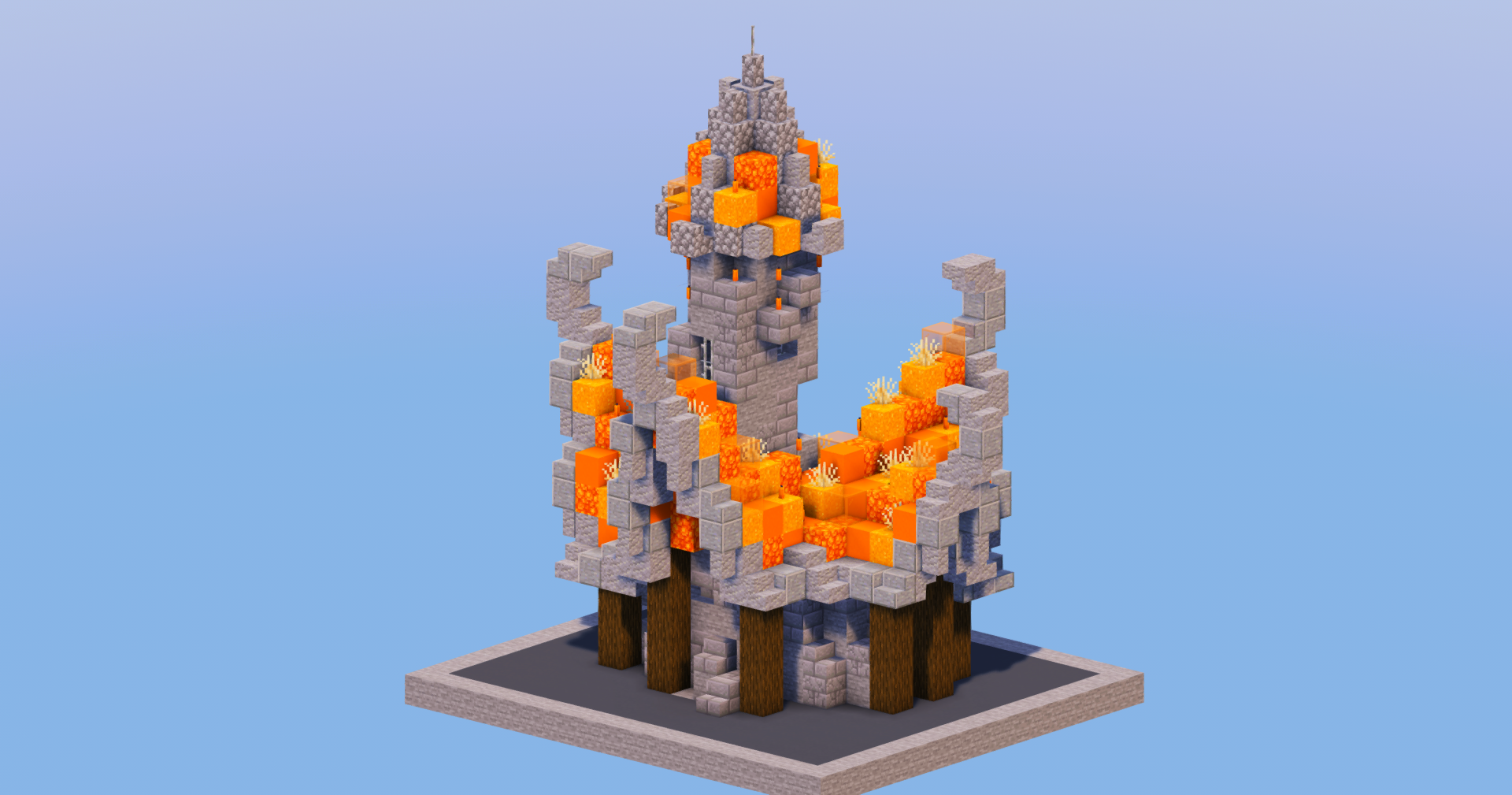 Fire Medieval Fantasy House 4 — Minecraft Build by LeonisBuilds