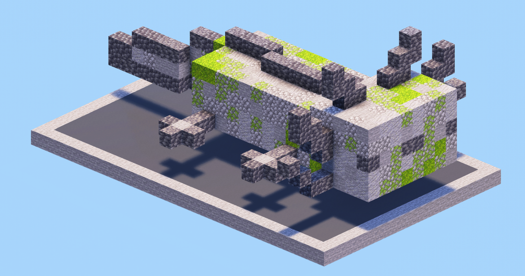 Axolotl Stone Statue — Minecraft Build by LeonisBuilds
