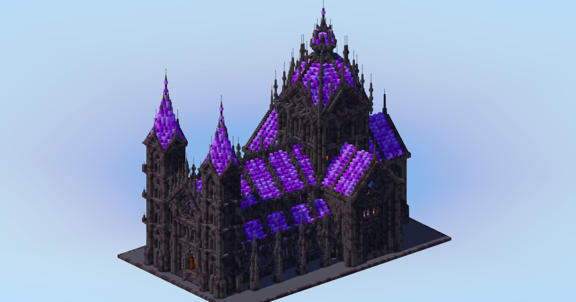 Dark Amethyst Gothic Cathedral Original — Minecraft Build by LeonisBuilds (2)