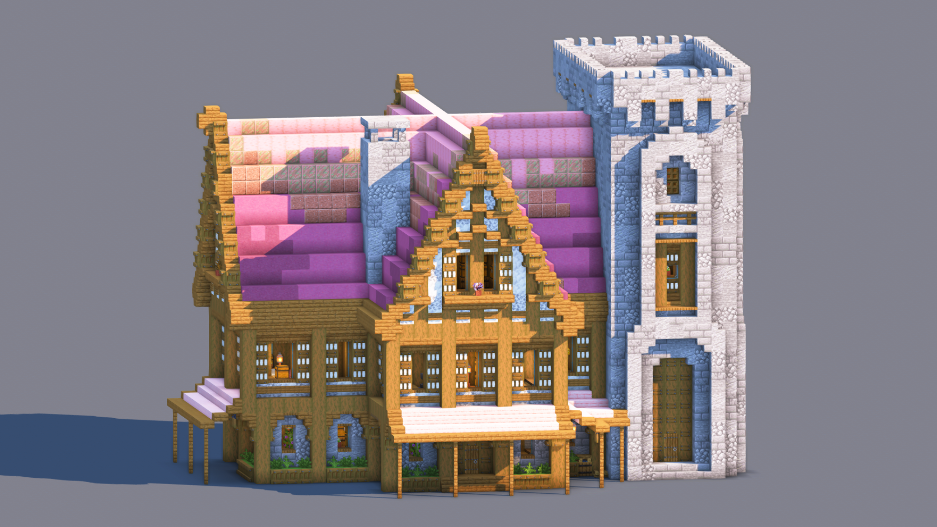 Minecraft Medieval House | Fully Decorated Interior | Survival House Download | Cherry Edition — Minecraft Build by RaekonBuilds