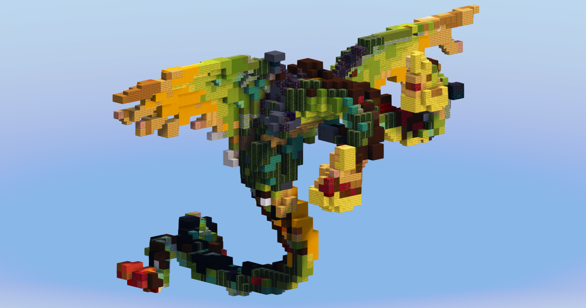 Barf and Belch - Hideous Zippleback Dragon from How To Train Your Dragon — Minecraft Build by LeonisBuilds (2)