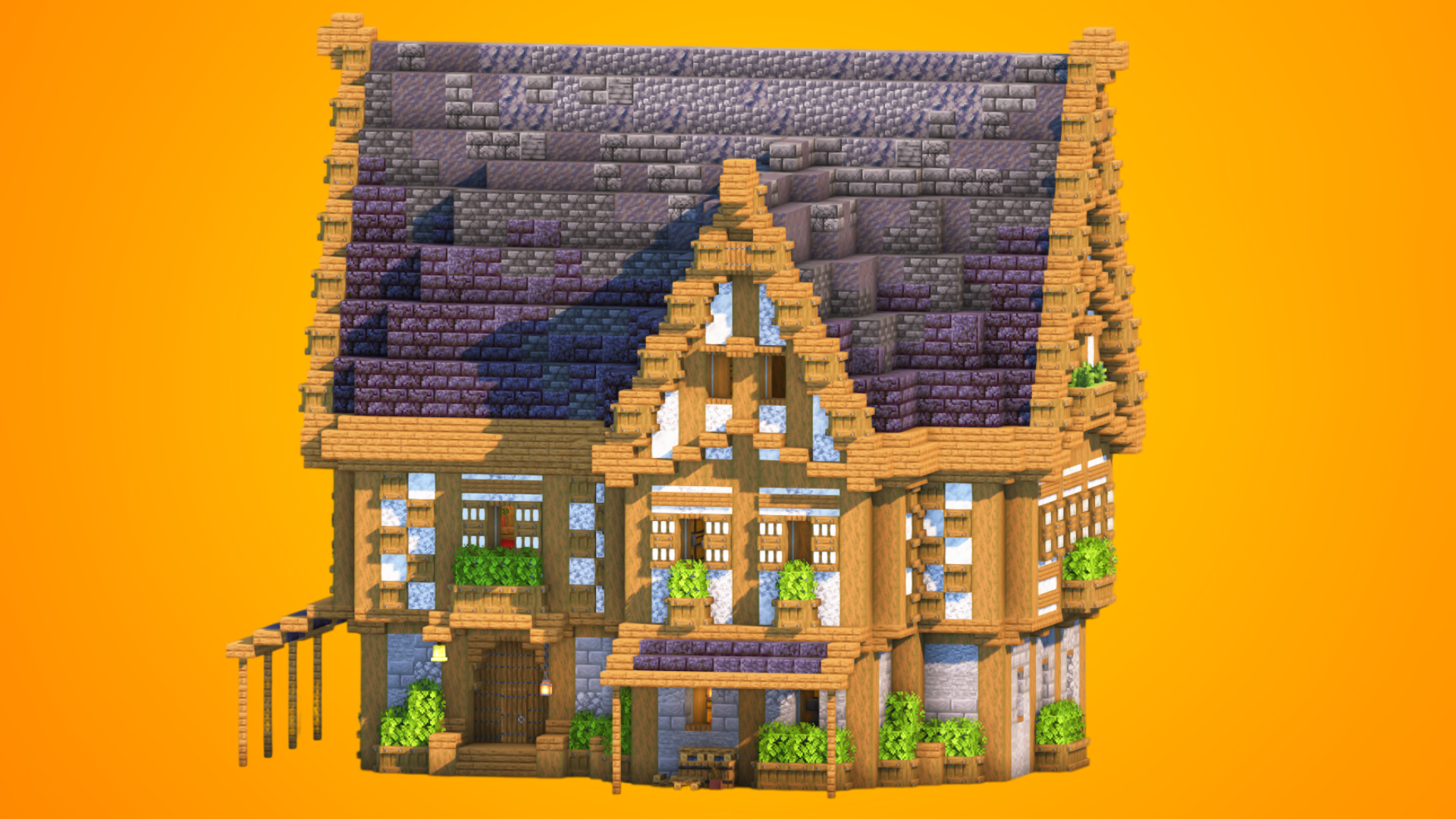 Large Medieval House with Front Porch & Garden | Fully Furnished — Minecraft Build by RaekonBuilds