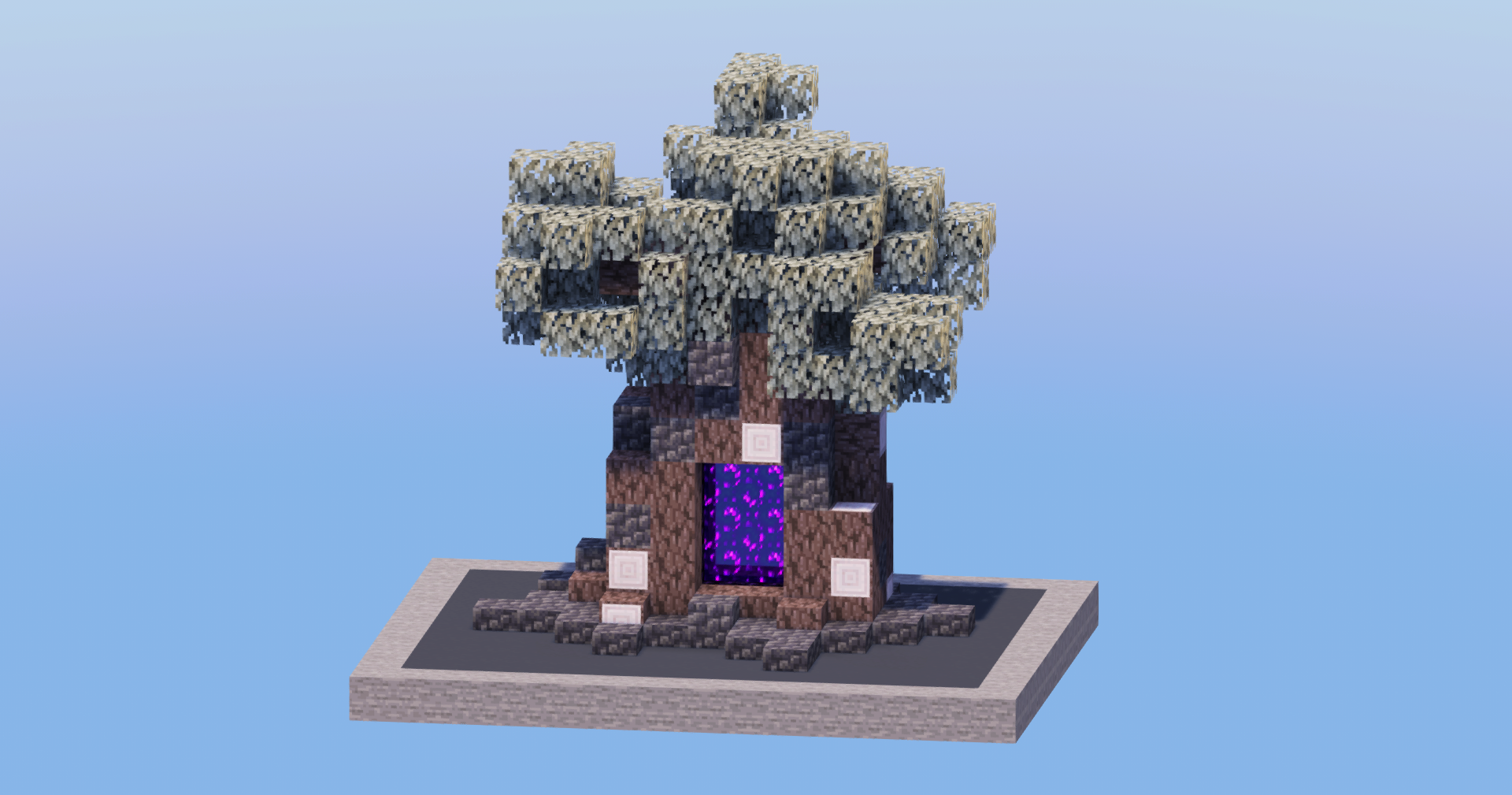 Pale Oak Tree Nether Portal — Minecraft Build by LeonisBuilds (2)