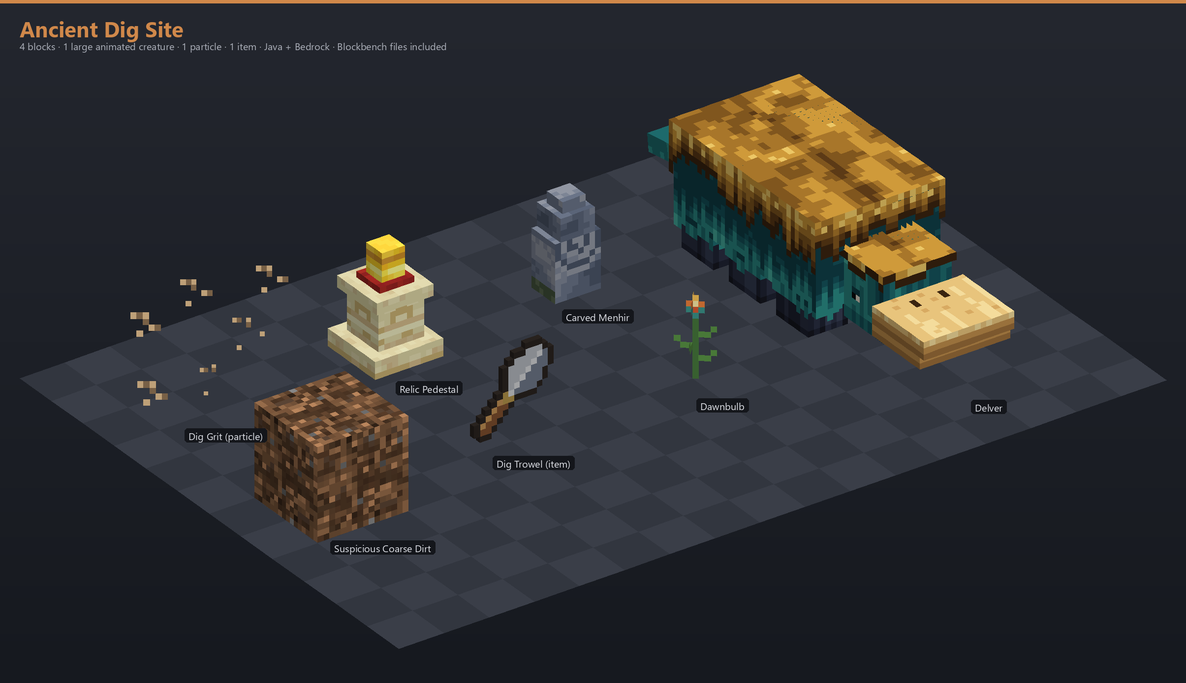 Ancient Dig Site Asset [Java + Bedrock + Blockbench]