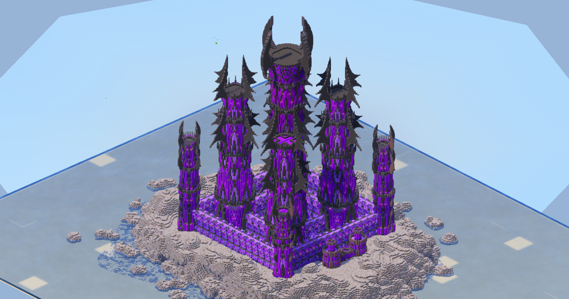 Dark Amethyst Fantasy Castle 400x400 Blocks Fully Built Map — Minecraft Build by LeonisBuilds (4)
