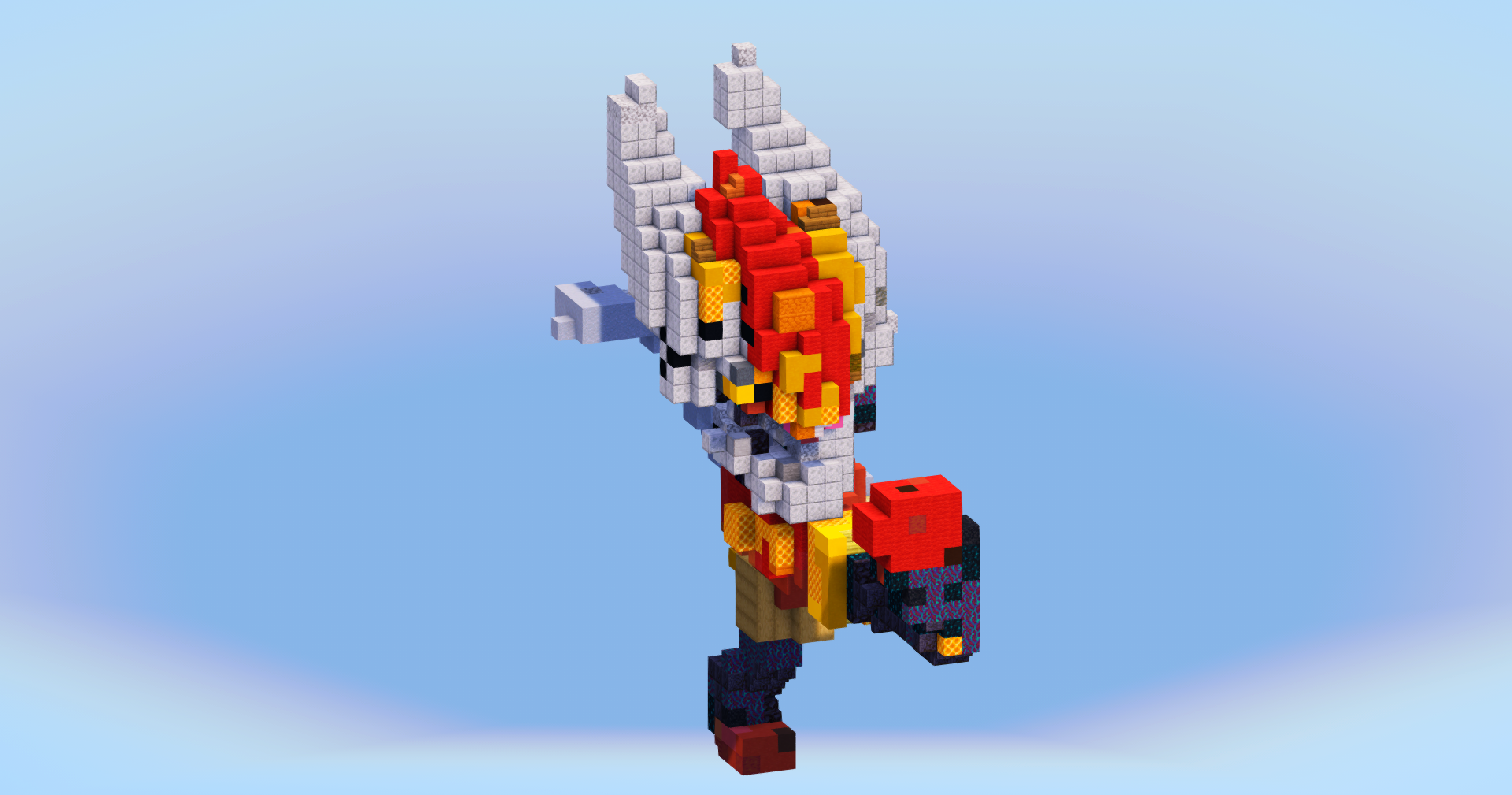 Cinderace from Pokemon — Minecraft Build by LeonisBuilds