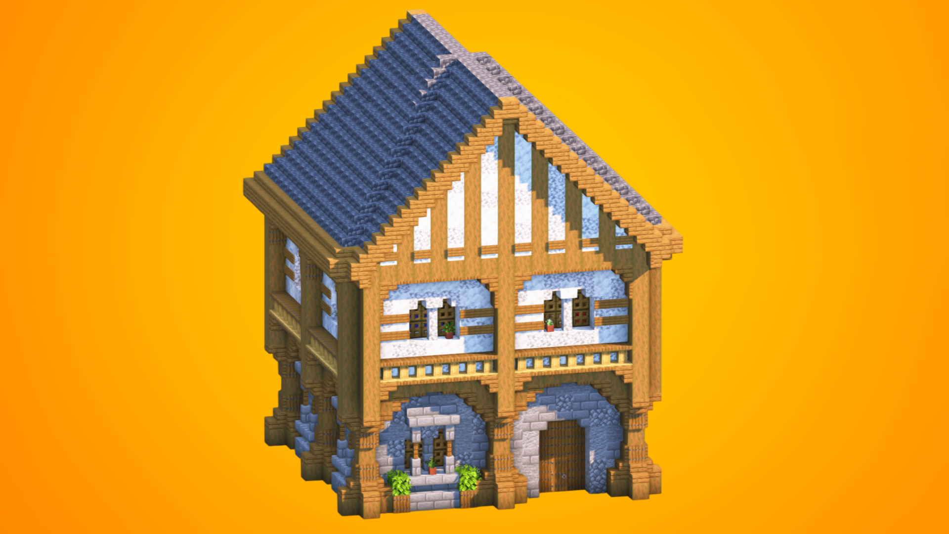 Tall Medieval Townhouse | Fully Furnished Interior — Minecraft Build by RaekonBuilds