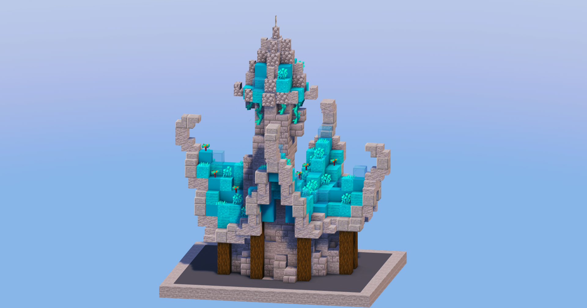 Cyan Medieval Fantasy House 4 — Minecraft Build by LeonisBuilds