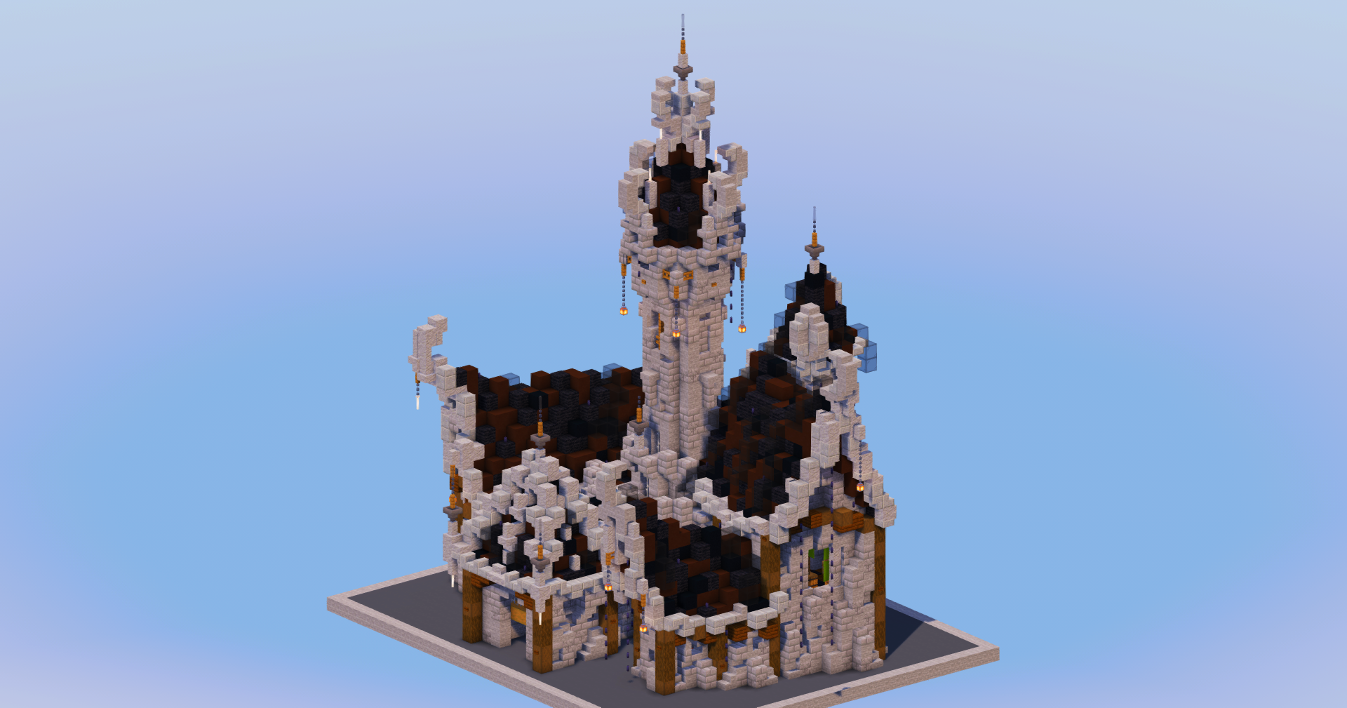 Black Medieval Fantasy Castle — Minecraft Build by LeonisBuilds (2)