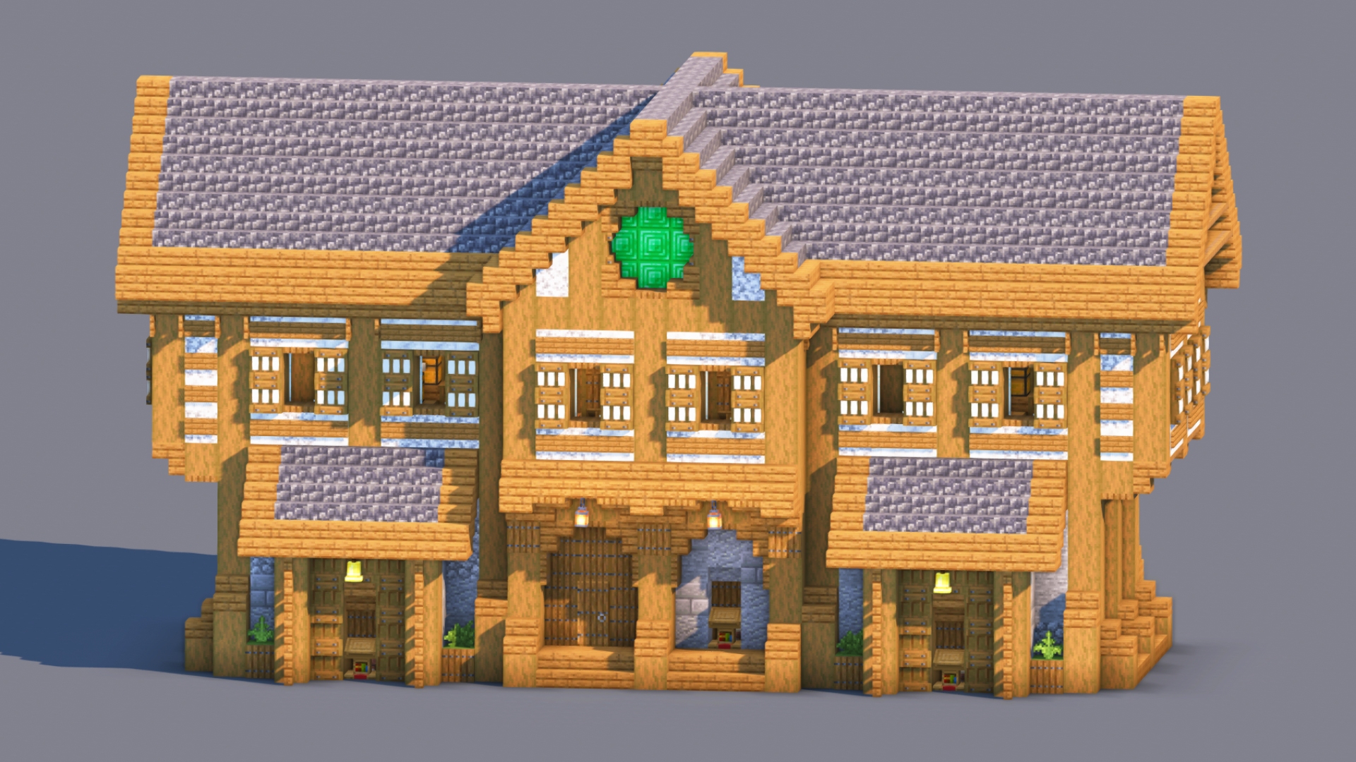 Medieval Trading Hall - Fully Decorated Interior | Download — Minecraft Build by RaekonBuilds