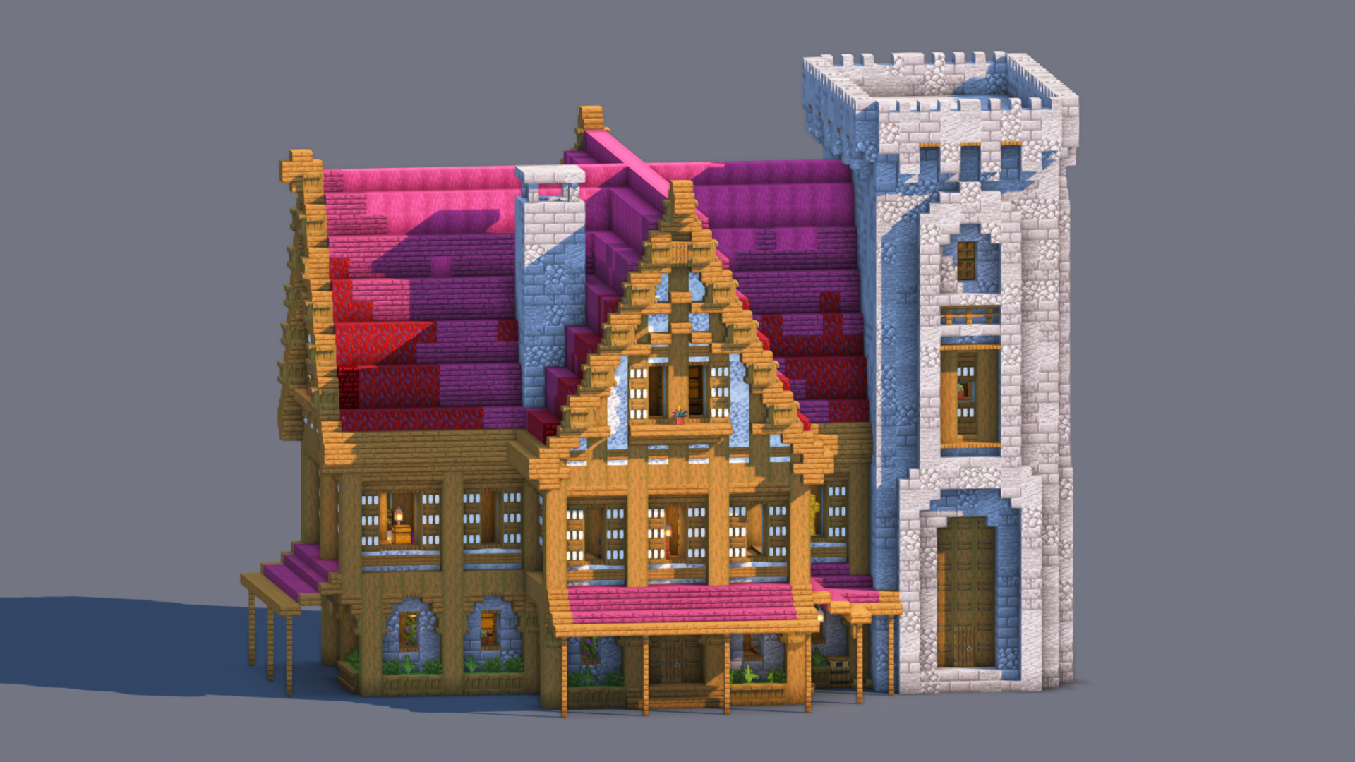 Minecraft Medieval House | Fully Decorated Interior | Survival House Download | Crimson Edition — Minecraft Build by RaekonBuilds