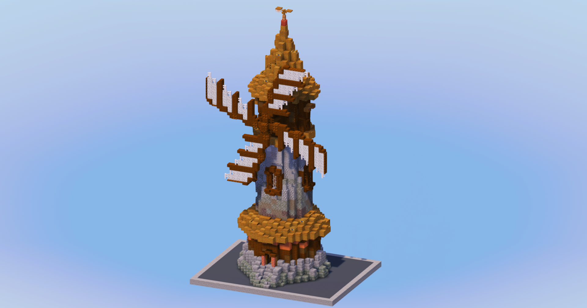 Dark Oak Medieval Windmill — Minecraft Build by LeonisBuilds (2)
