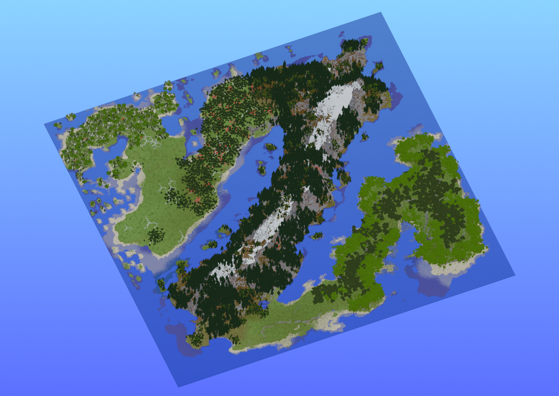 Survival Multibiome 2000x2000 Blocks Custom Map, Taiga, Snowy Peaks, Jagged Peaks, Birch forest, Forest, Mega Taiga, Palms, Jungle, Islands, Beach