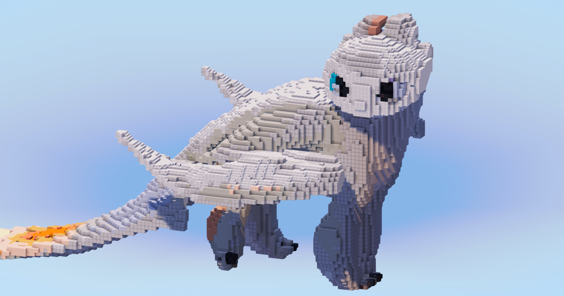 Light Fury Dragon — Minecraft Build by LeonisBuilds (2)
