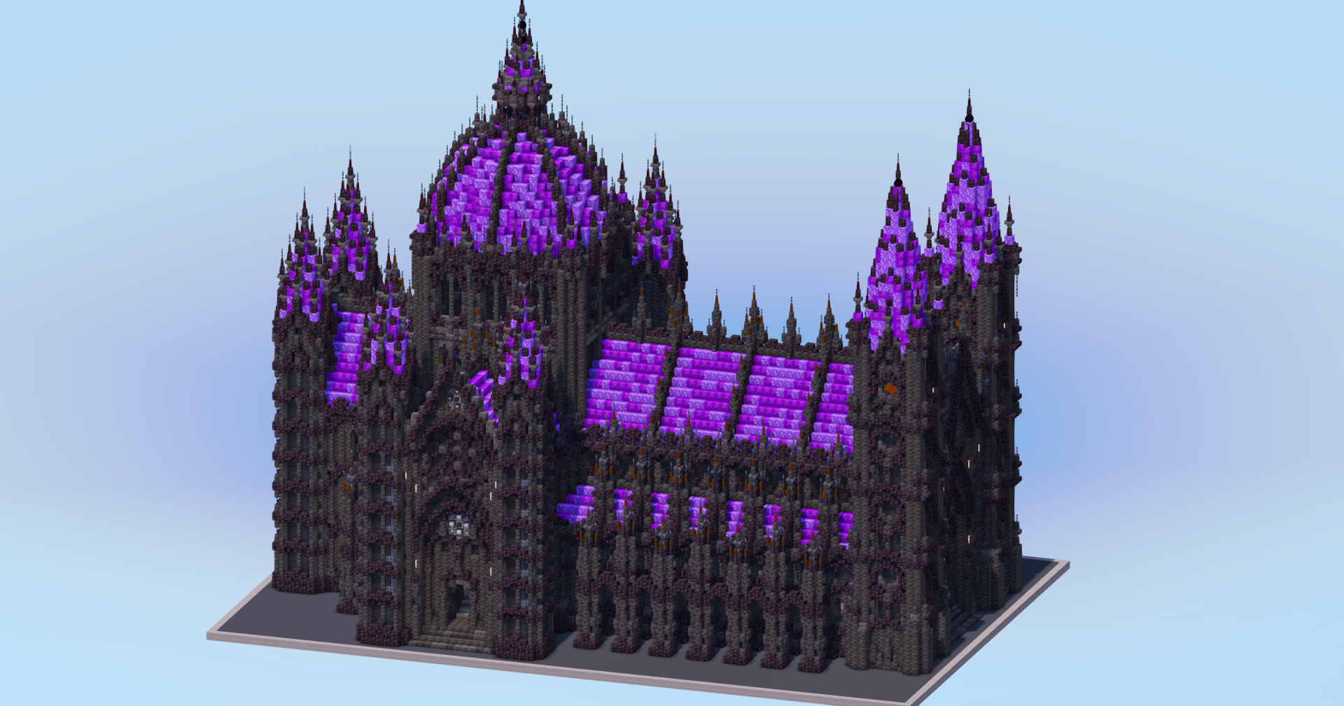 Dark Amethyst Gothic Cathedral v2 — Minecraft Build by LeonisBuilds (4)