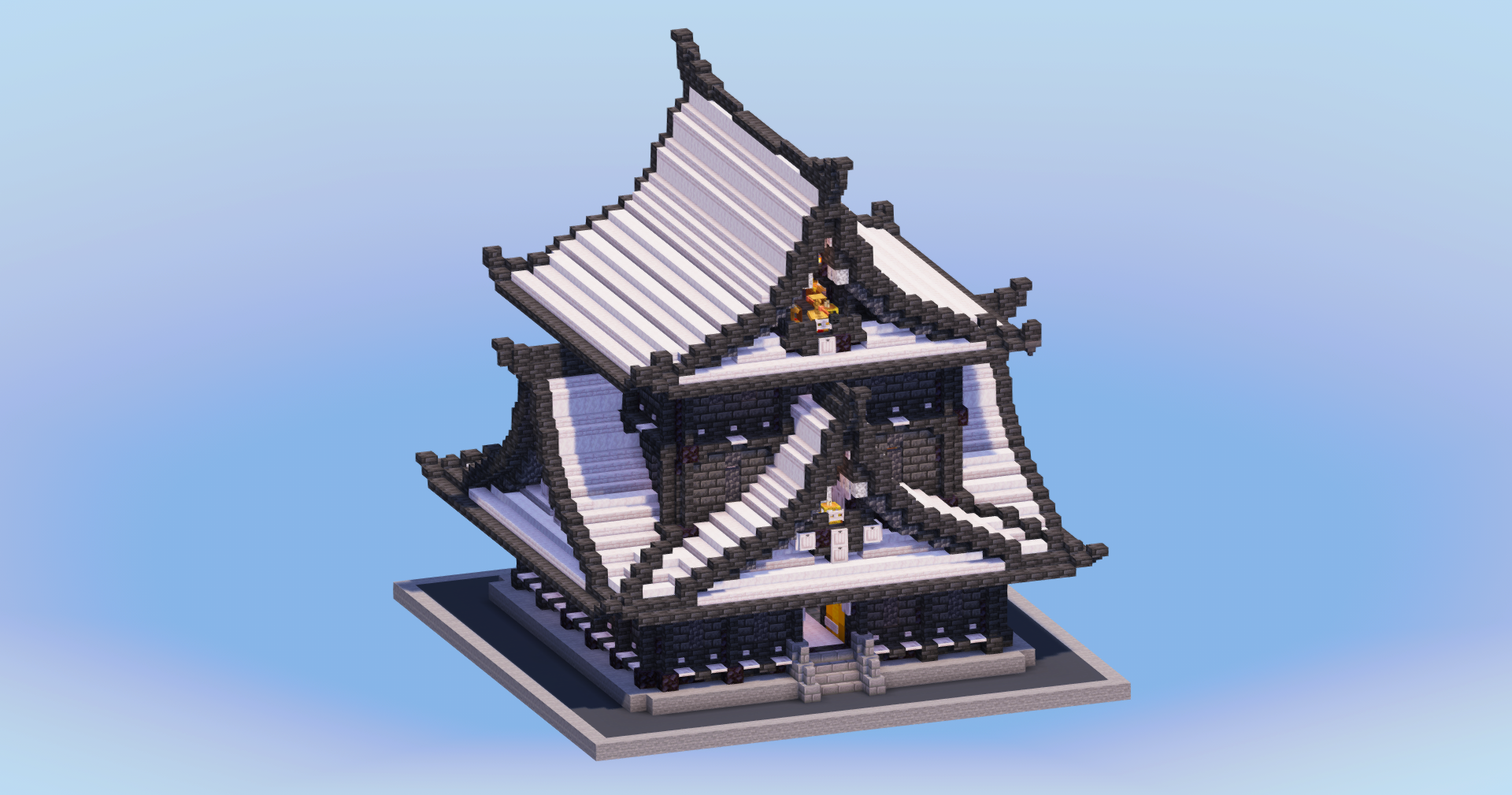 Pale Oak Japanese Temple — Minecraft Build by LeonisBuilds