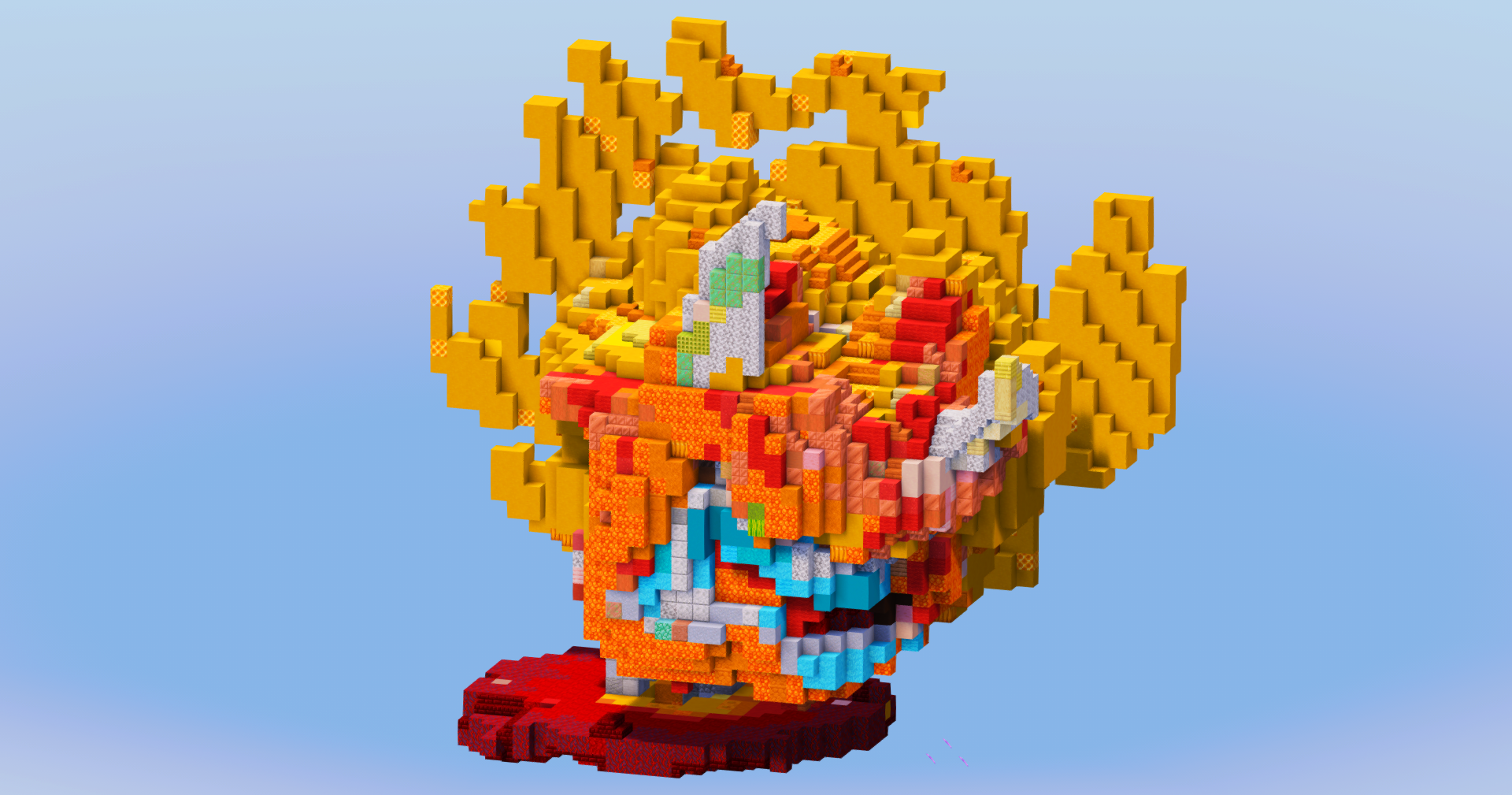 Terastal Ogerpon Hearthflame Mask from Pokemon — Minecraft Build by LeonisBuilds