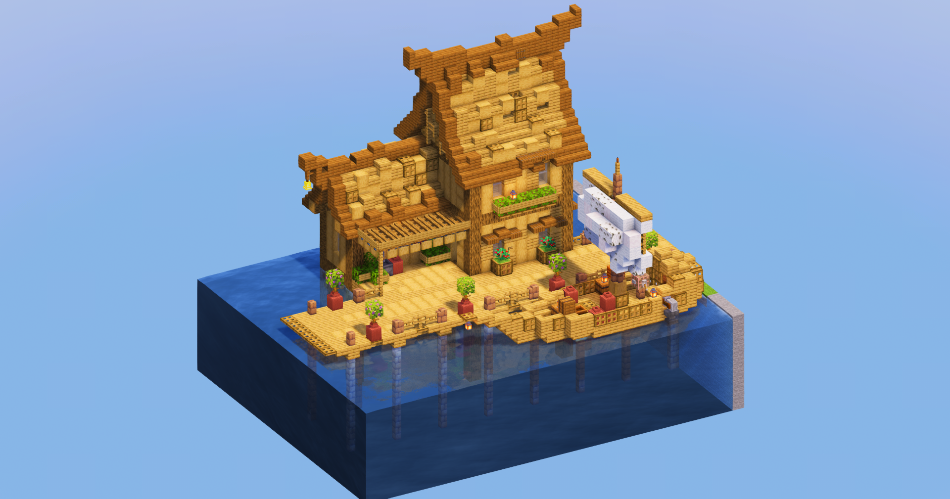 Oak Medieval House on a Dock — Minecraft Build by LeonisBuilds