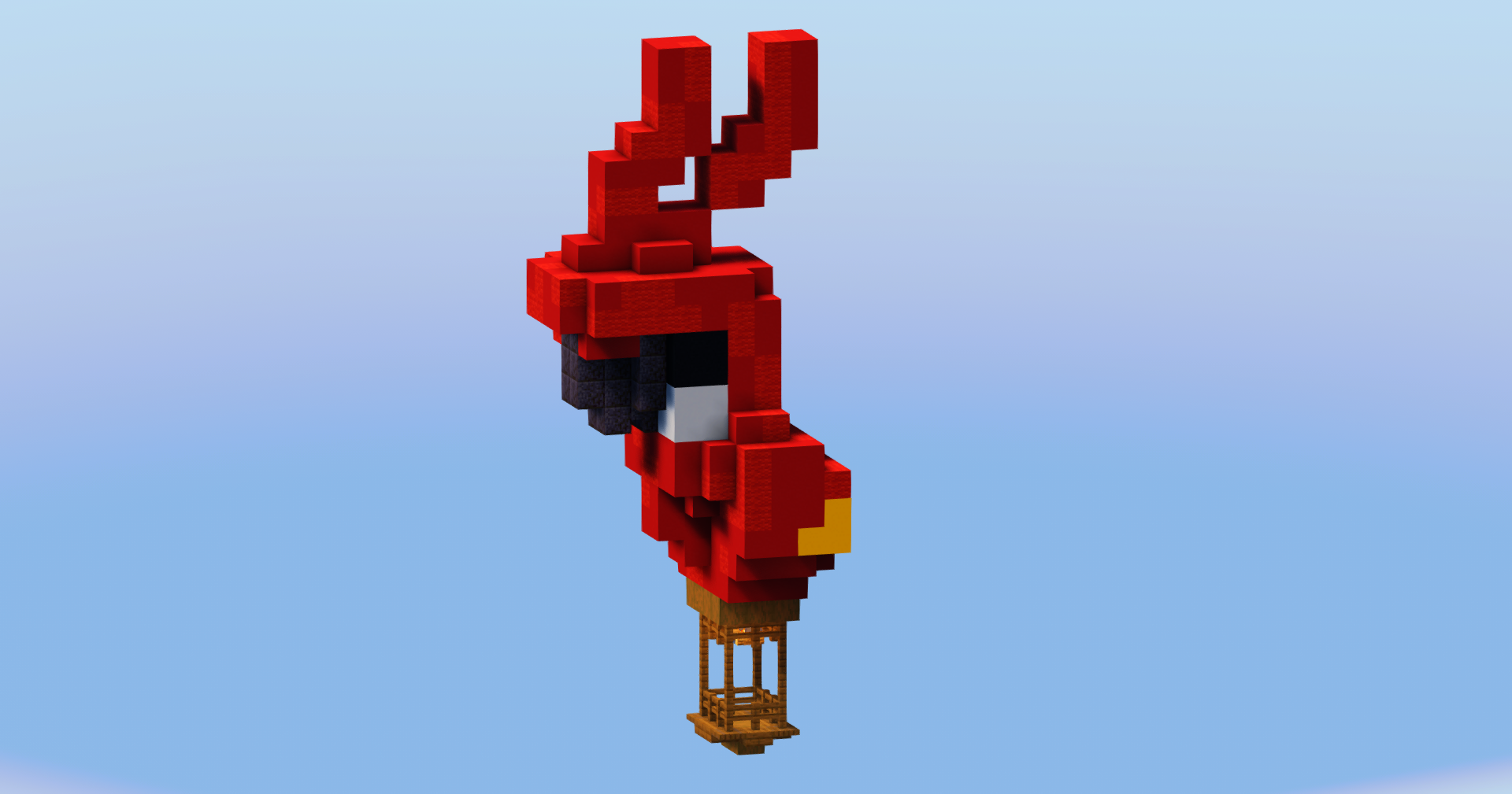 Red Parrot Hot Air Balloon — Minecraft Build by LeonisBuilds (2)